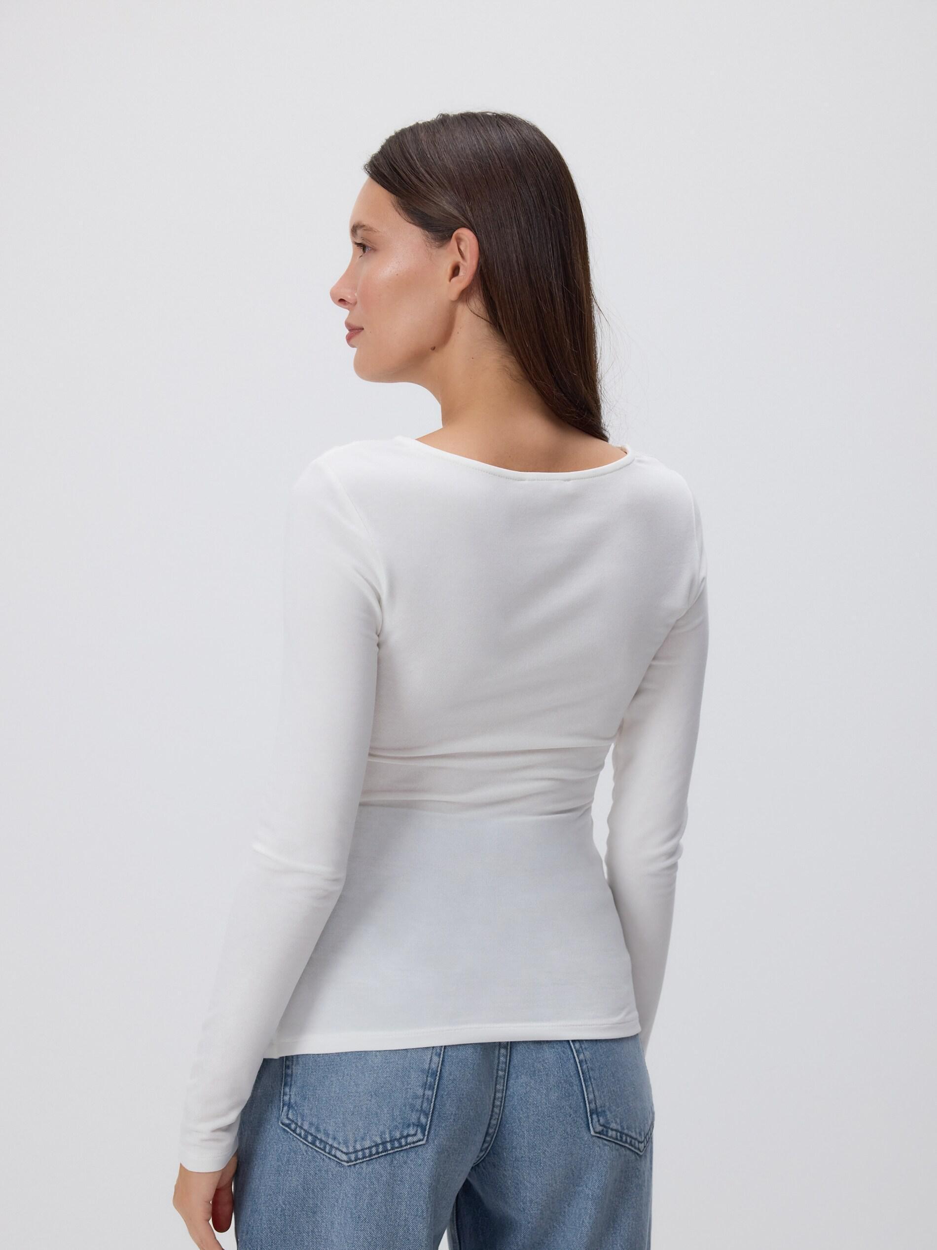 Cream Ruched Blouse, Ivory, large image number 2