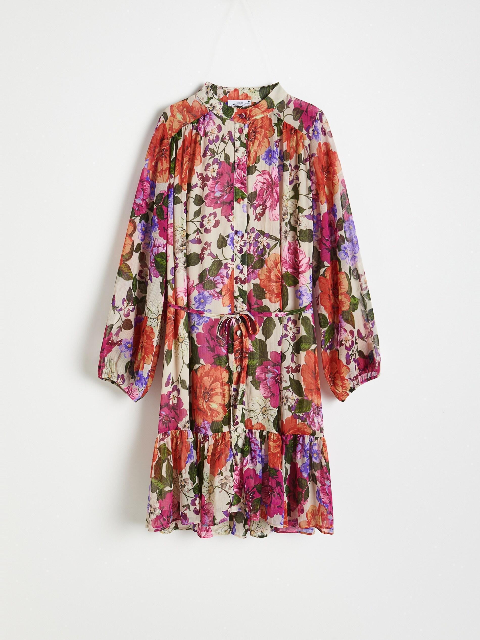 Cream Patterned Dress, , large image number 3