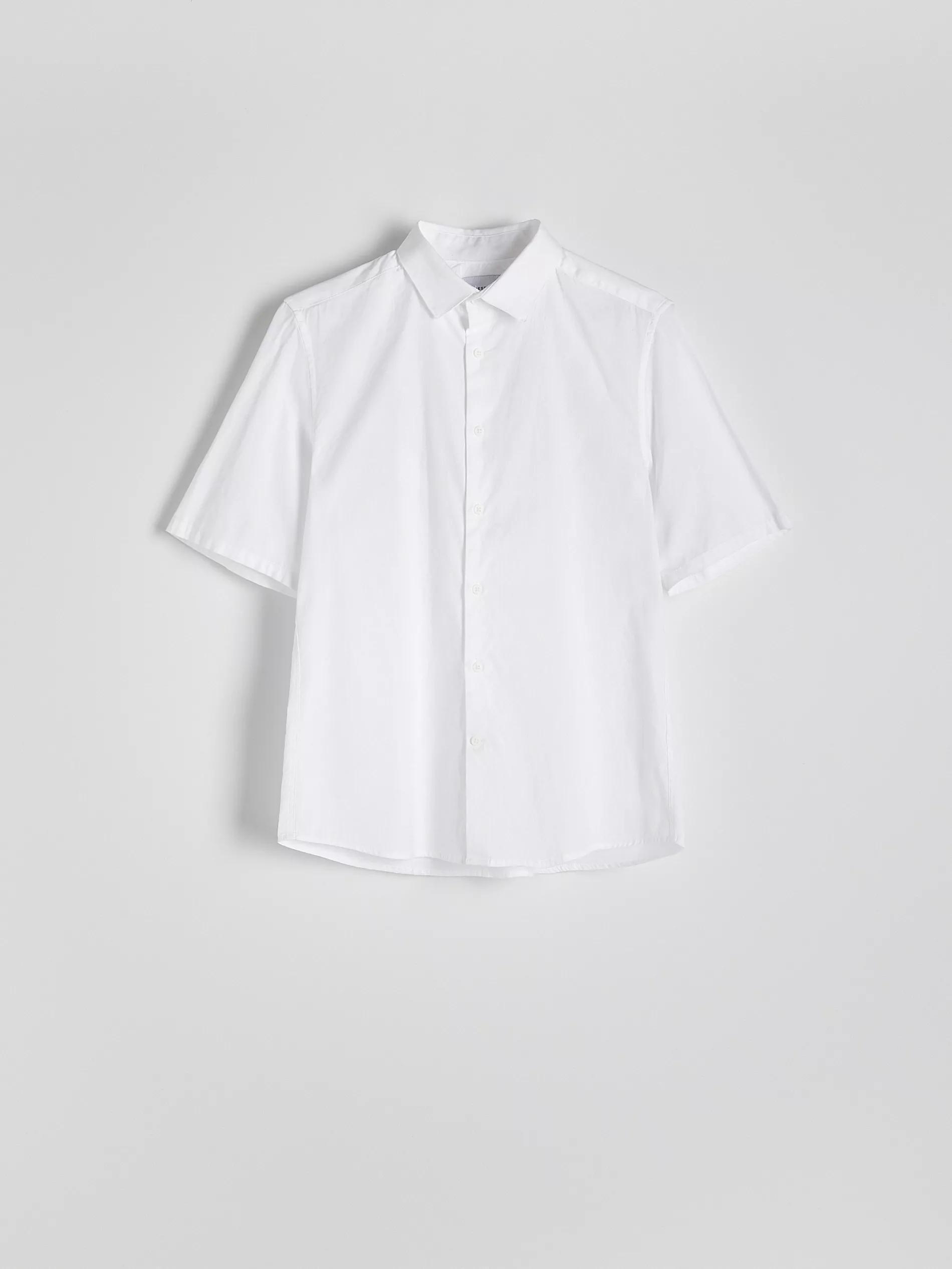 White Regular Fit Plain Shirt, , large image number 0