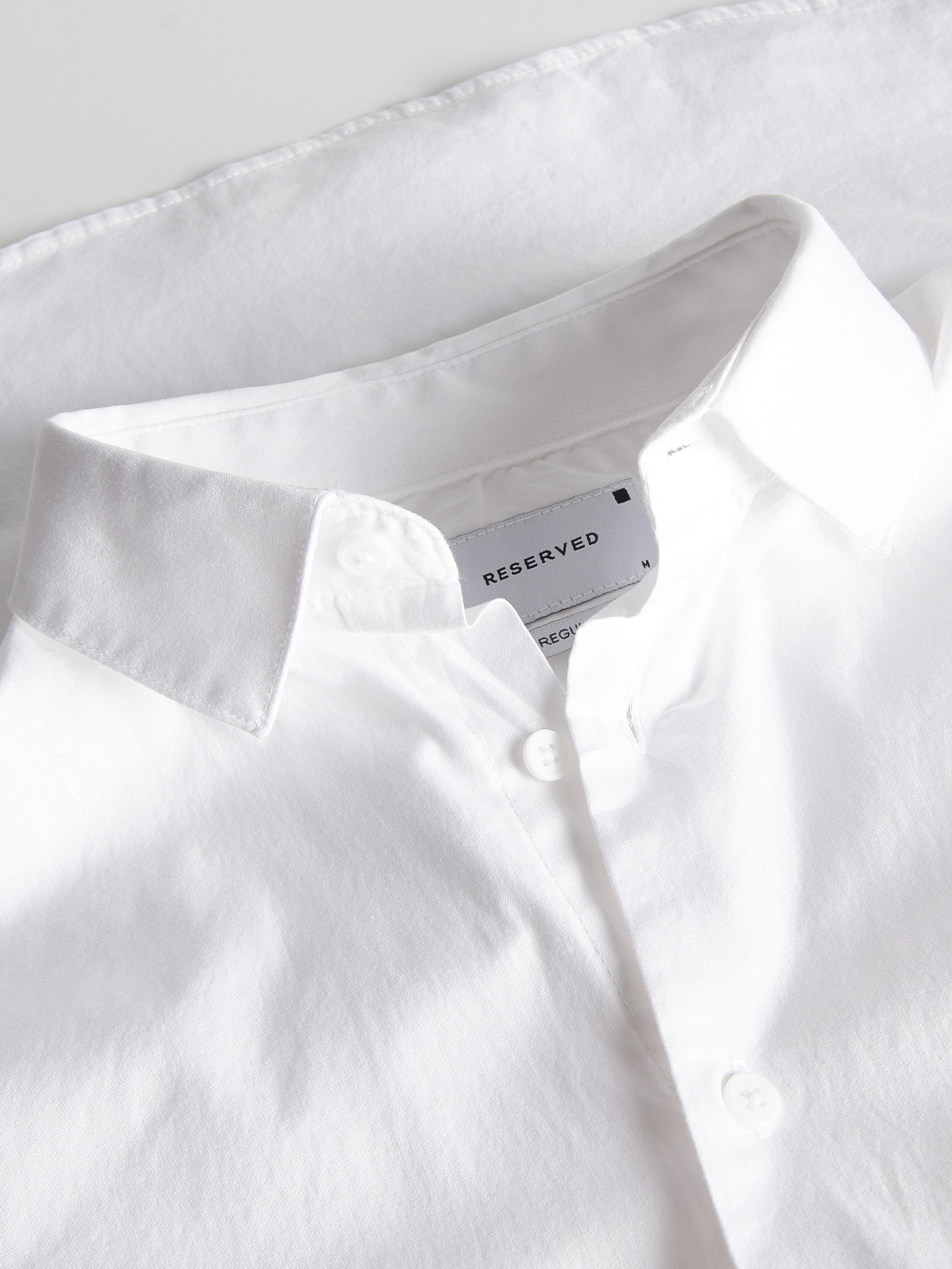 White Regular Fit Plain Shirt, , large image number 1