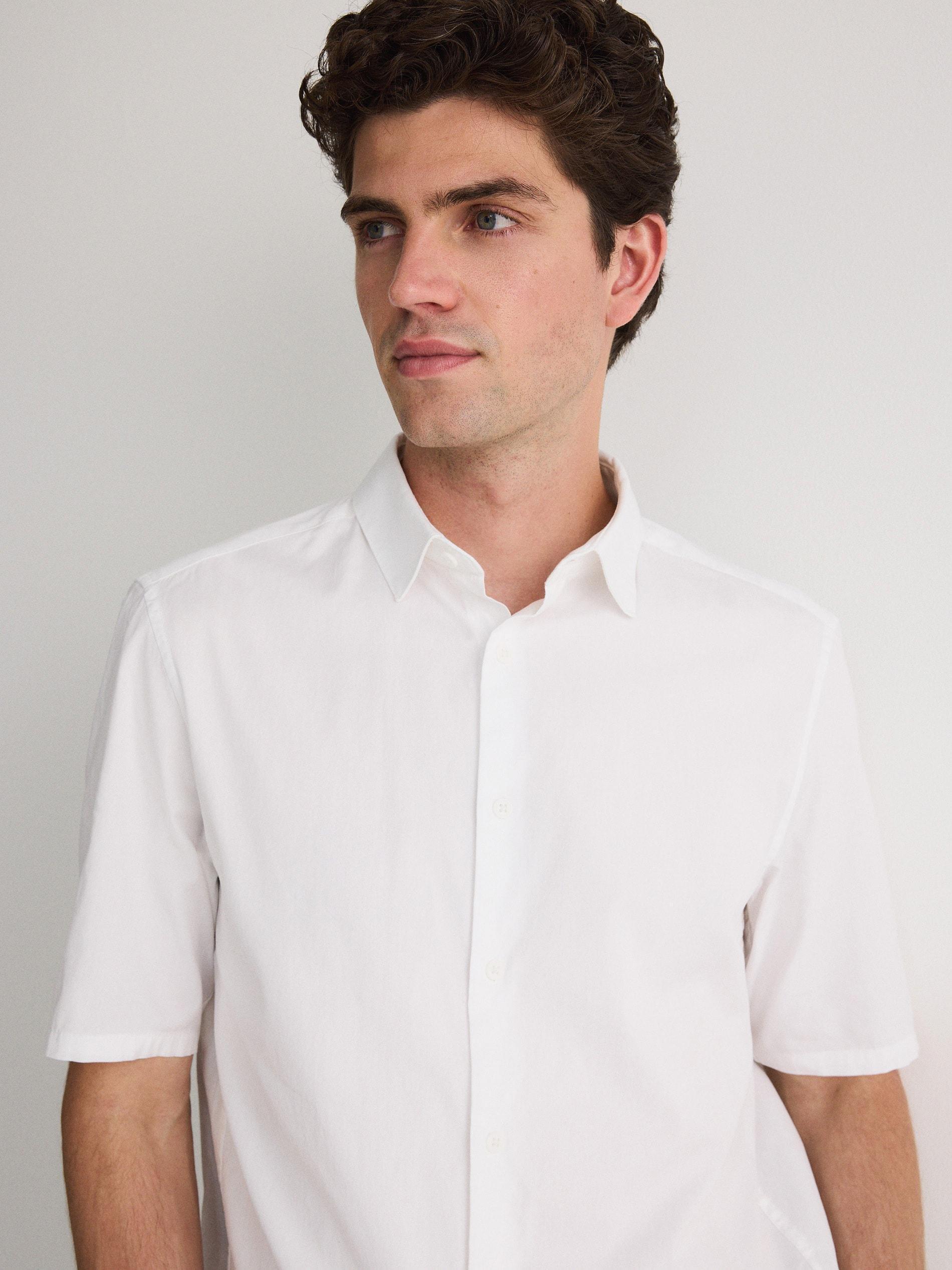 White Regular Fit Plain Shirt, , large image number 2