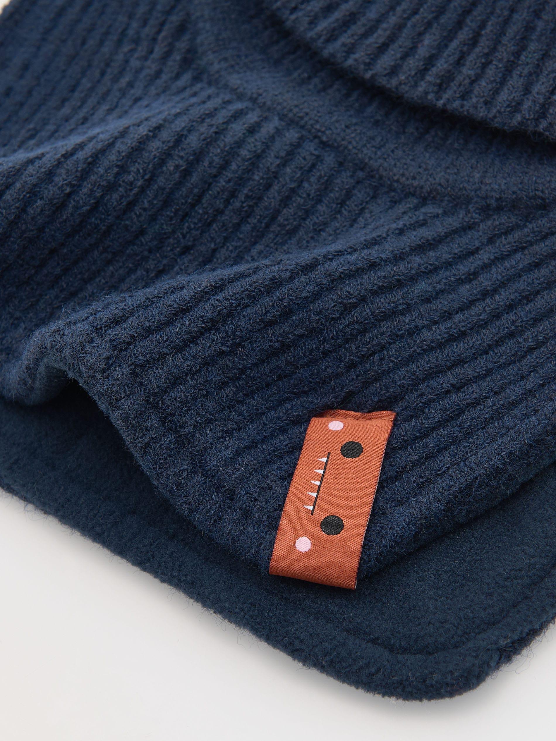 Blue Rolled Collar Scarf, , large image number 2