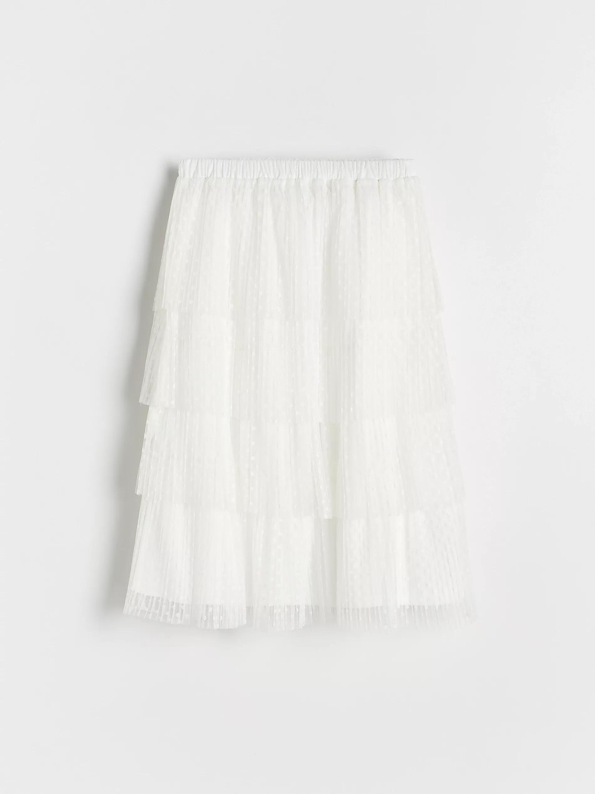 Cream Tulle Skirt, , large image number 0