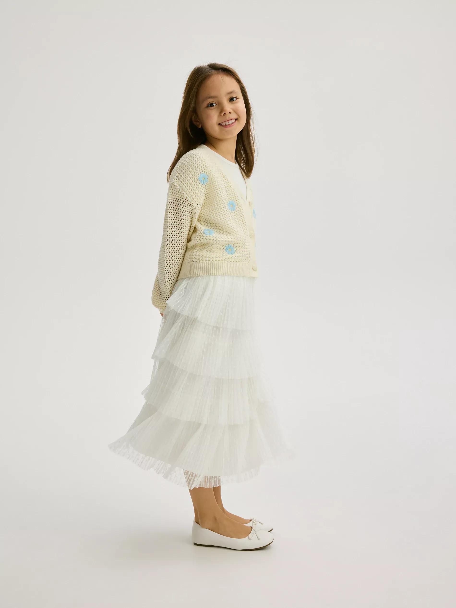 Cream Tulle Skirt, , large image number 2