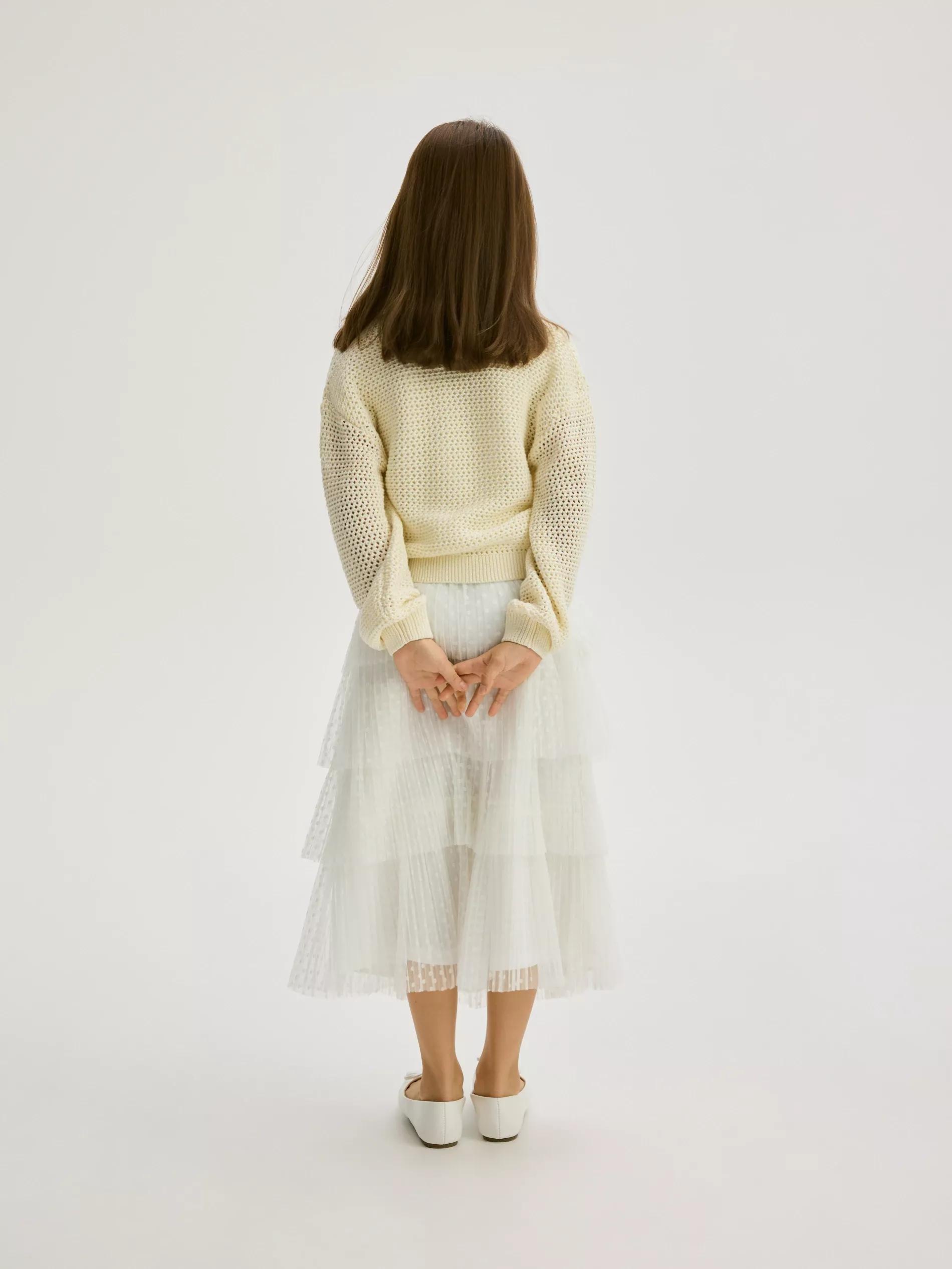 Cream Tulle Skirt, , large image number 3