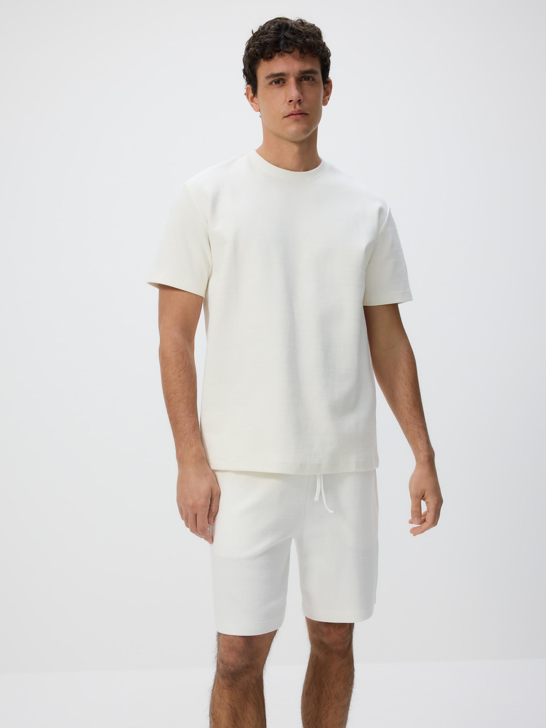 Cream Regular Shorts, , large image number 1