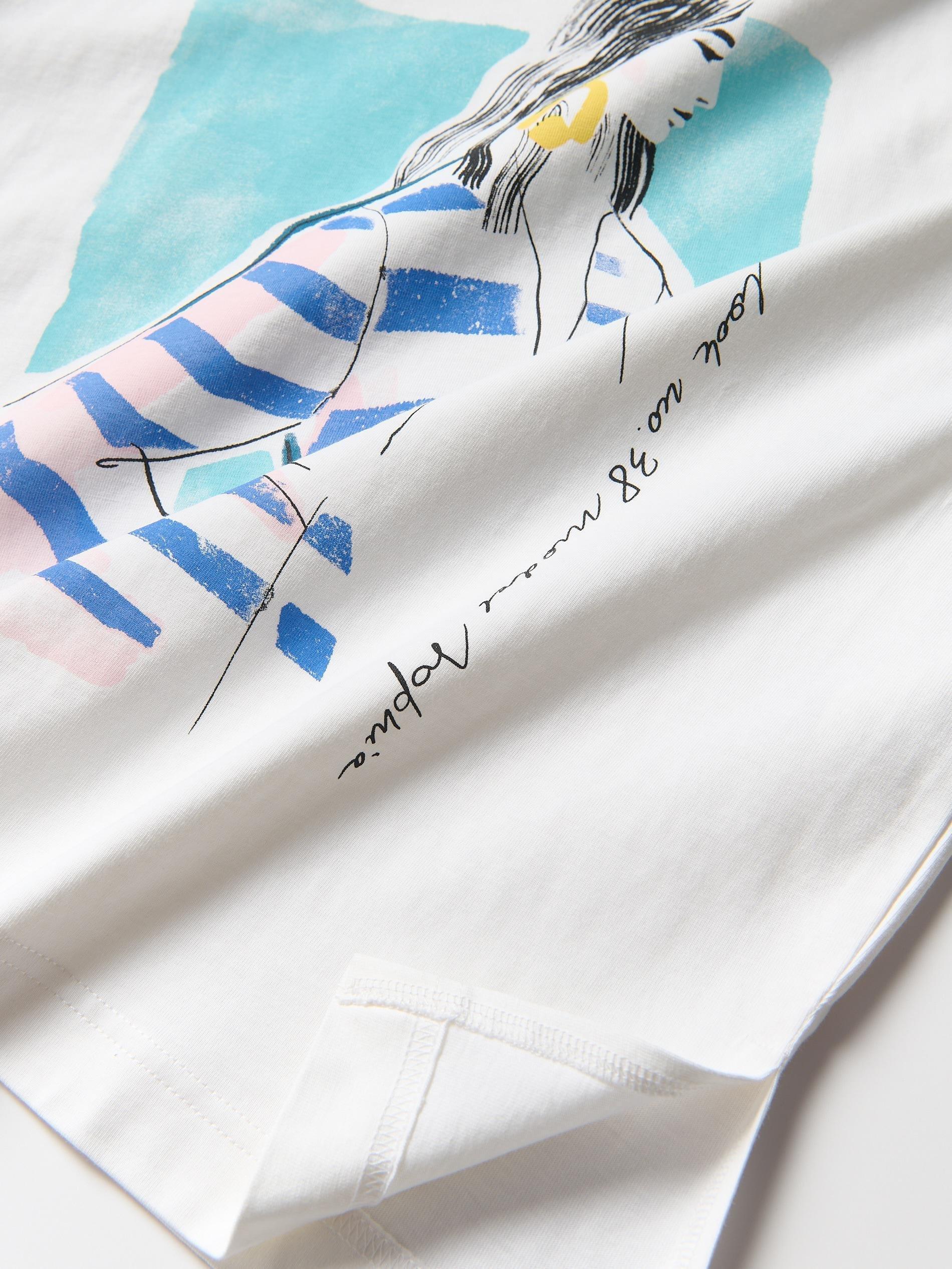 White T-Shirt With Print, , large image number 1