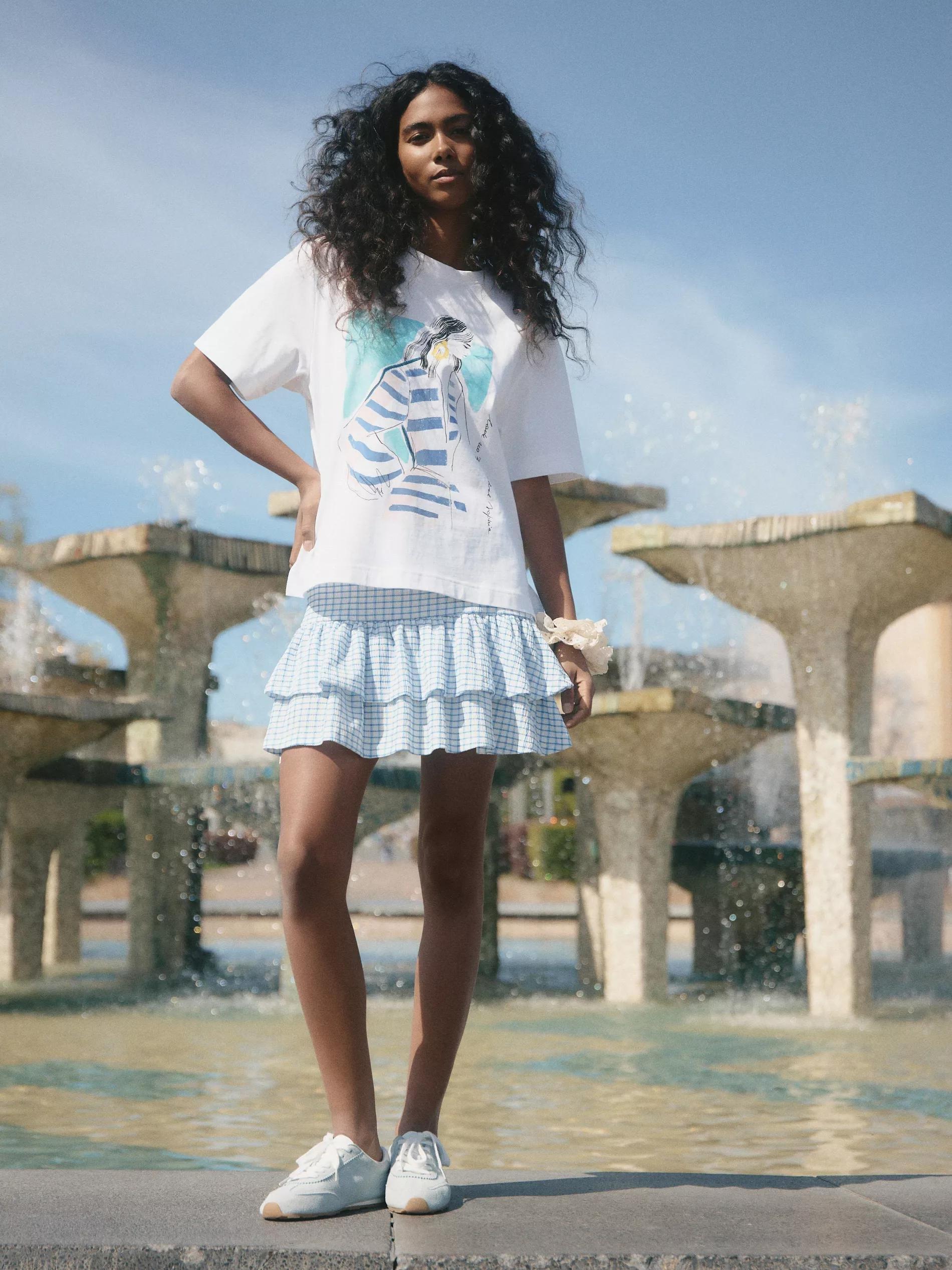 White T-Shirt With Print, , large image number 2