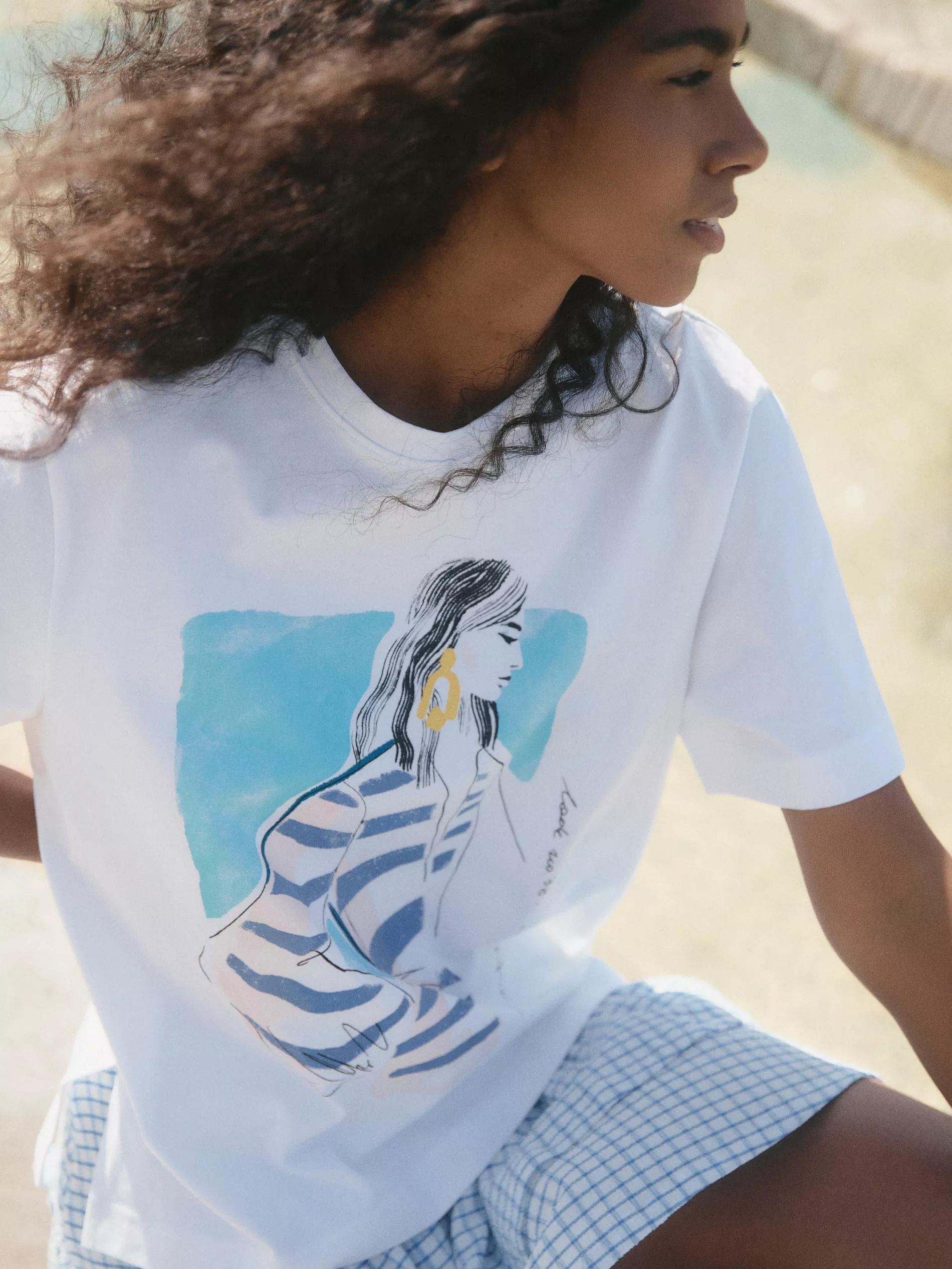 White T-Shirt With Print, , large image number 3