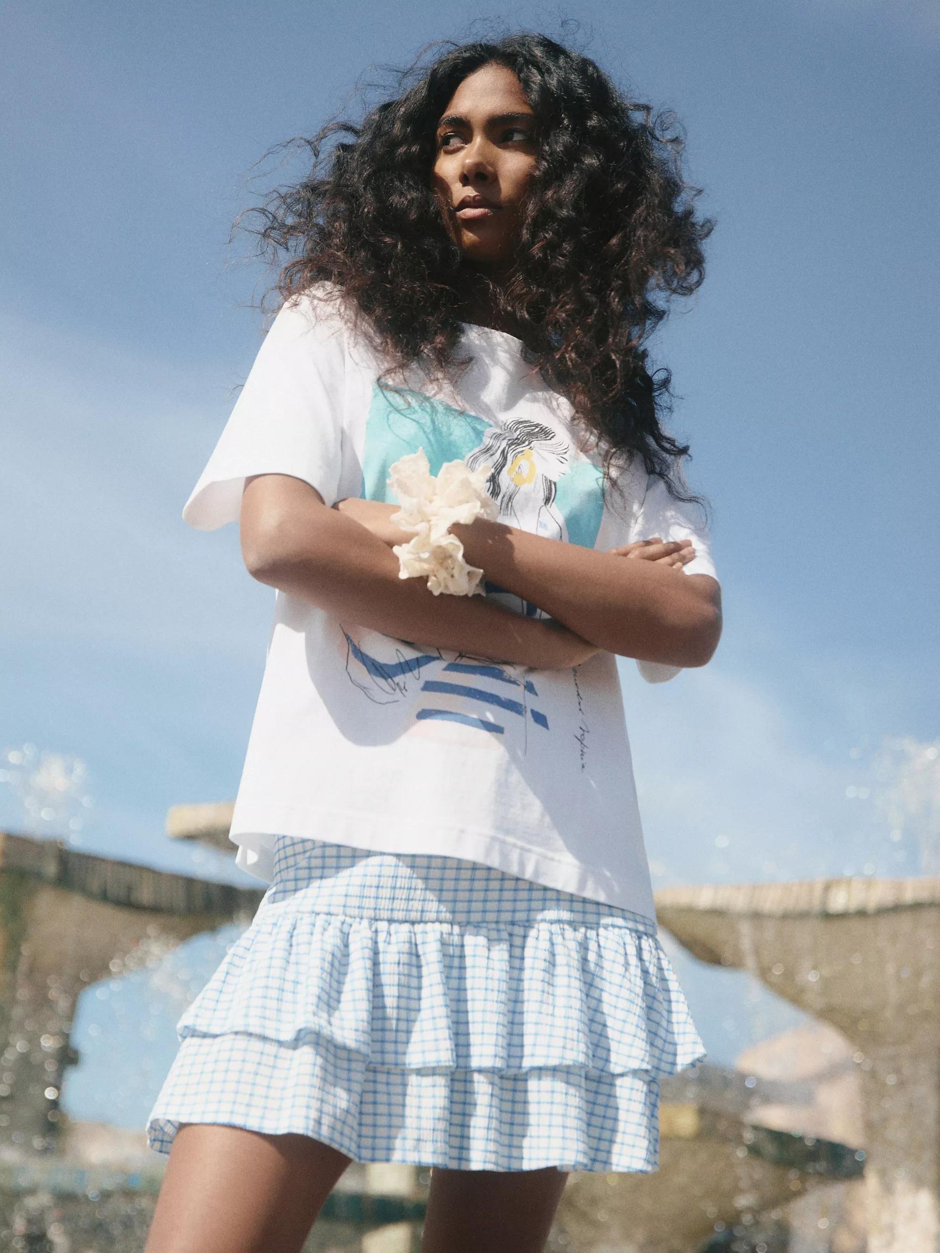 White T-Shirt With Print, , large image number 4