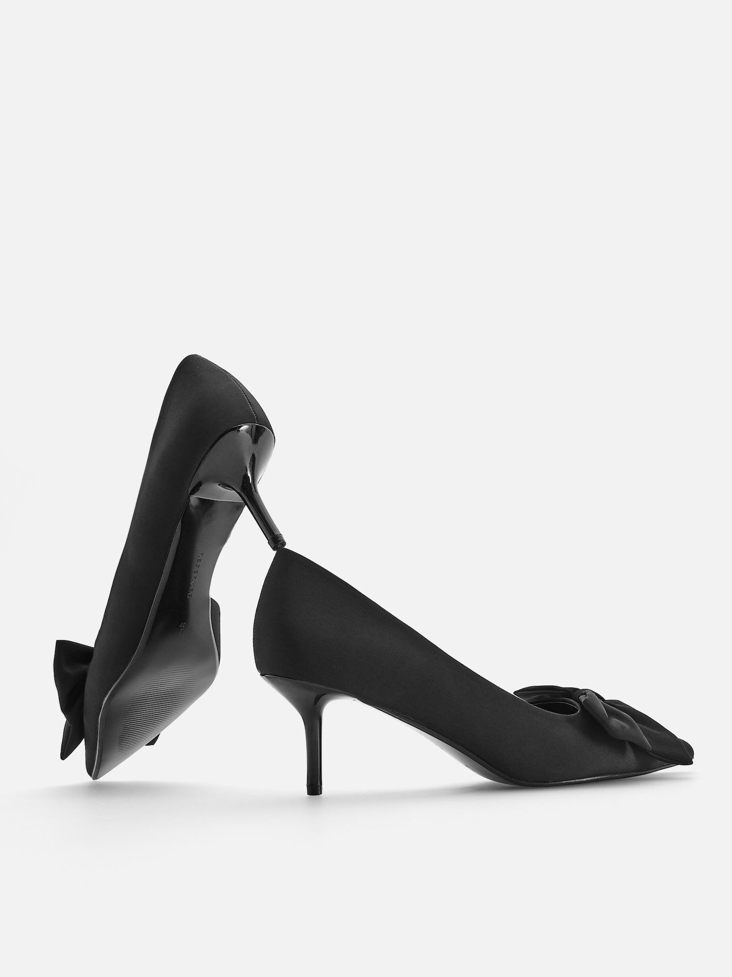Black Pumps With Bows, Black, large image number 2