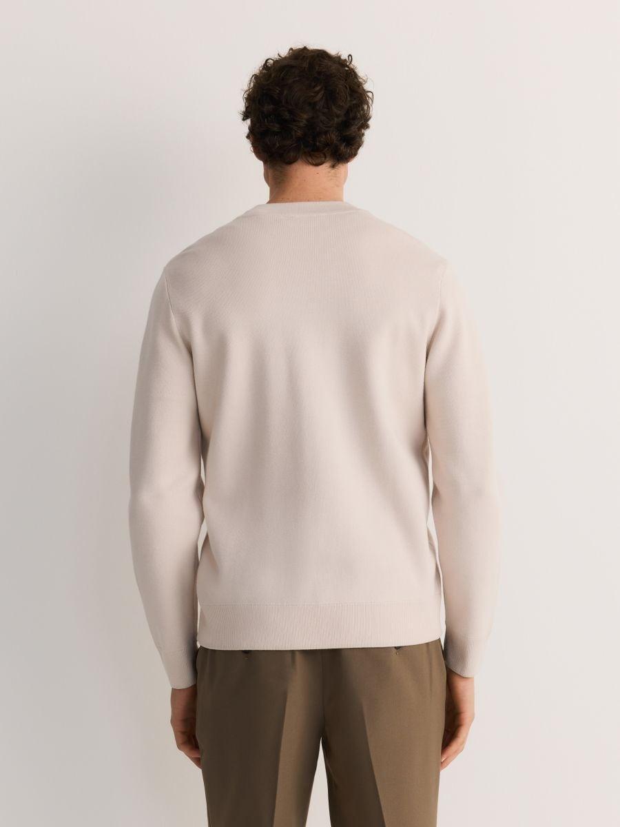 Grey Viscose-Blend Sweater With Half-Zip, , large image number 2