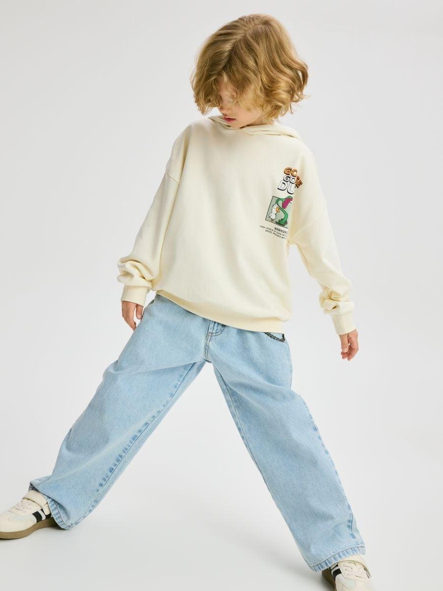 Cream Jogging Top, Kids Boy, , large image number 0