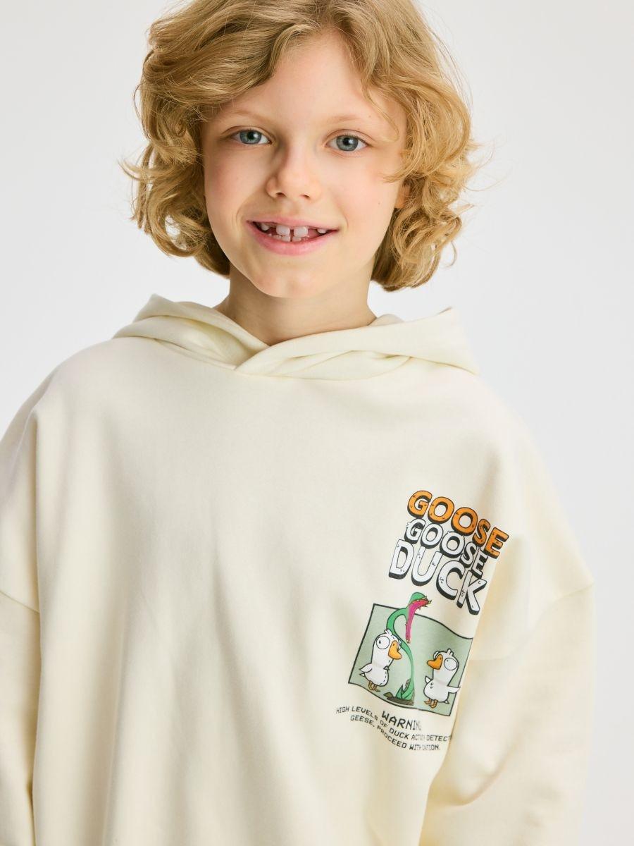 Cream Jogging Top, Kids Boy, , large image number 1