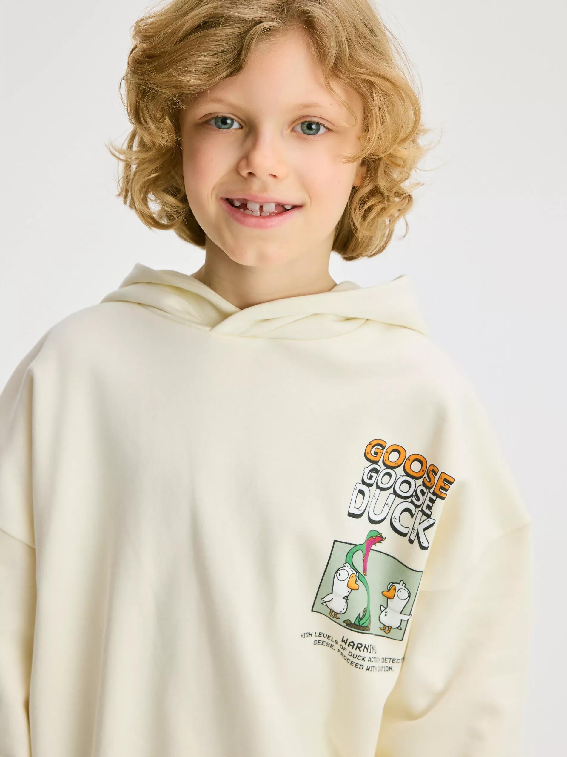 Cream Jogging Top, Kids Boy, Ivory, large image number 3