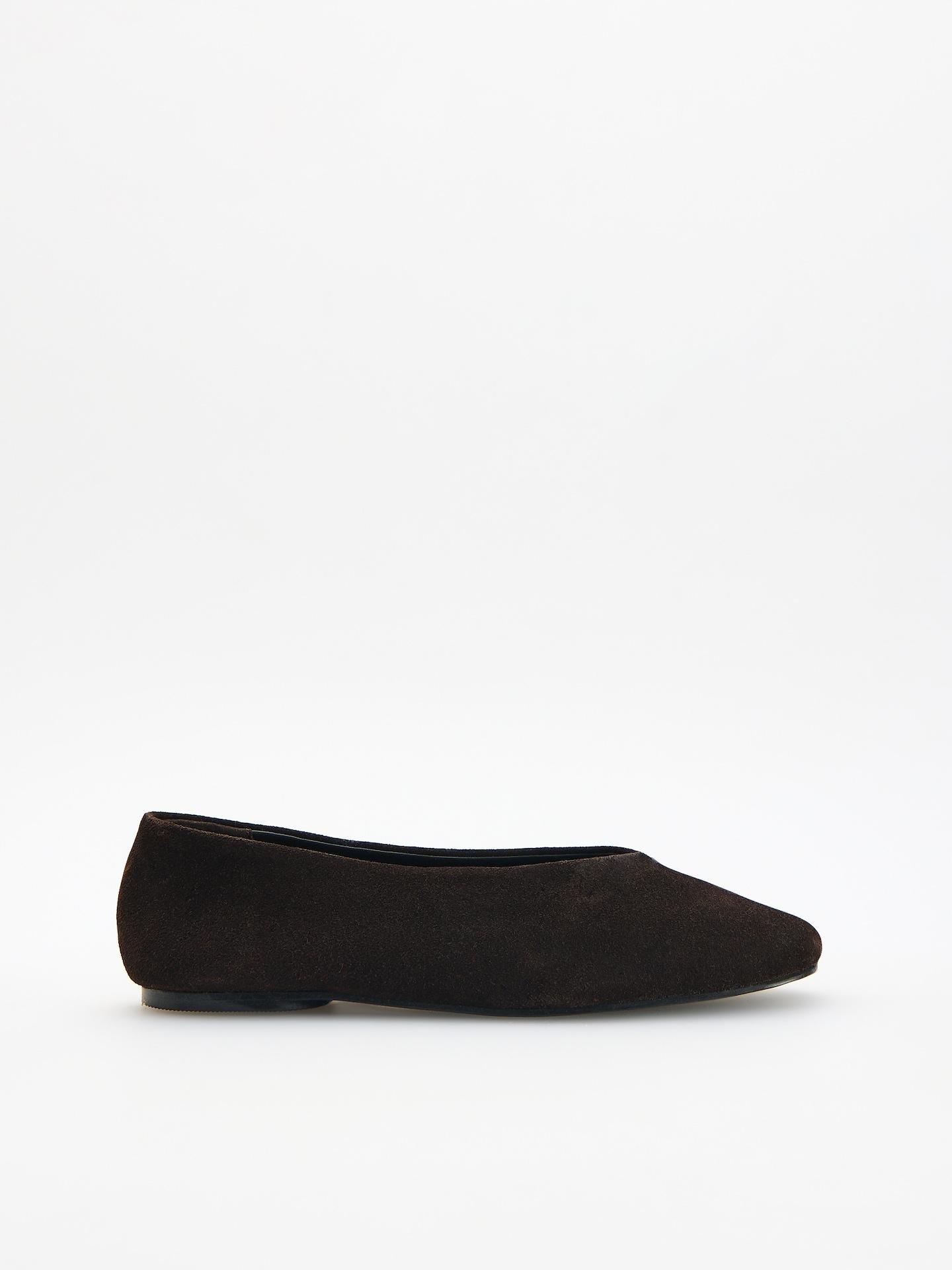 Brown Suede Ballerinas, Brown, large image number 0