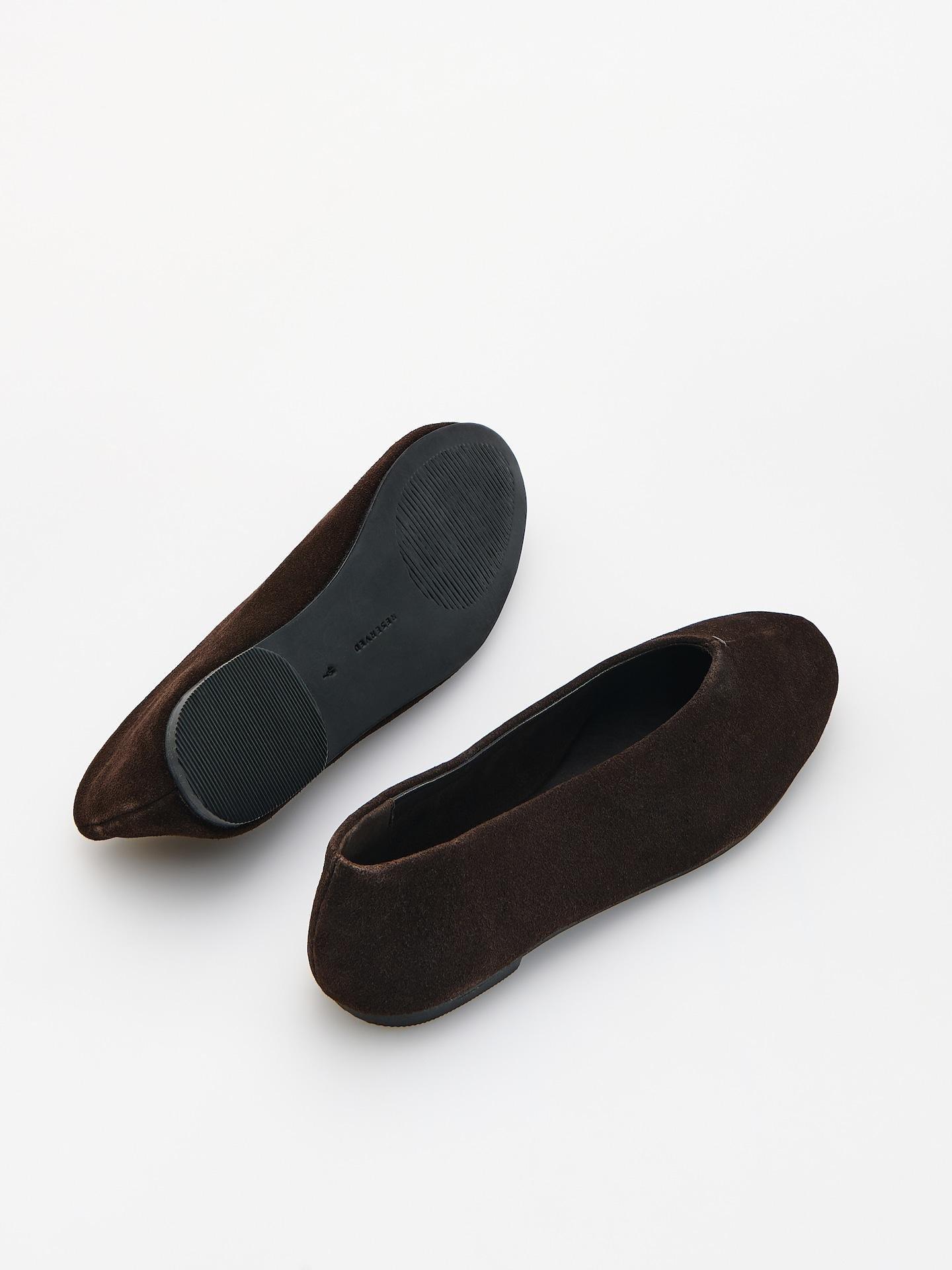 Brown Suede Ballerinas, Brown, medium