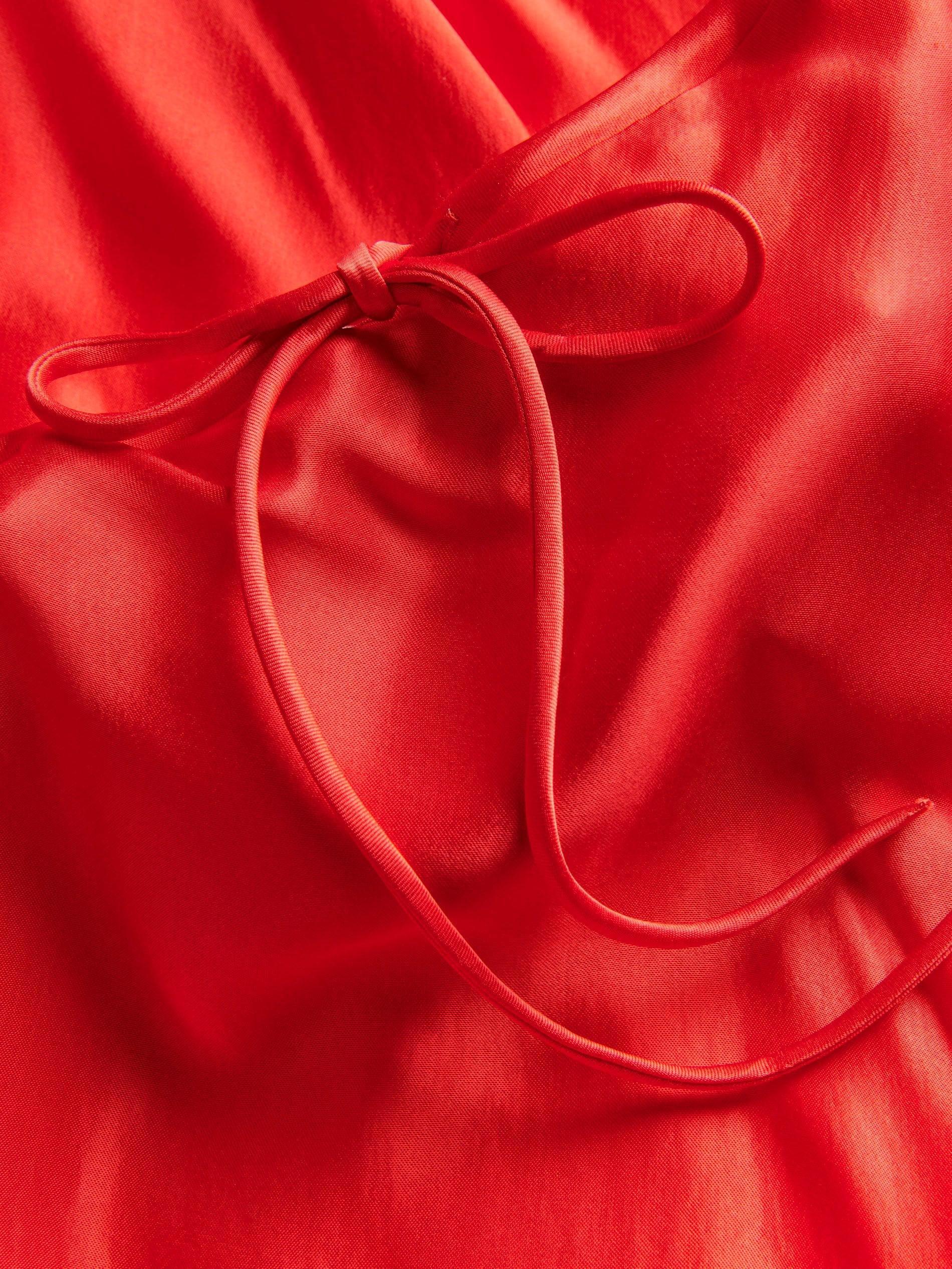 Red Viscose Midi Skirt, , large image number 2