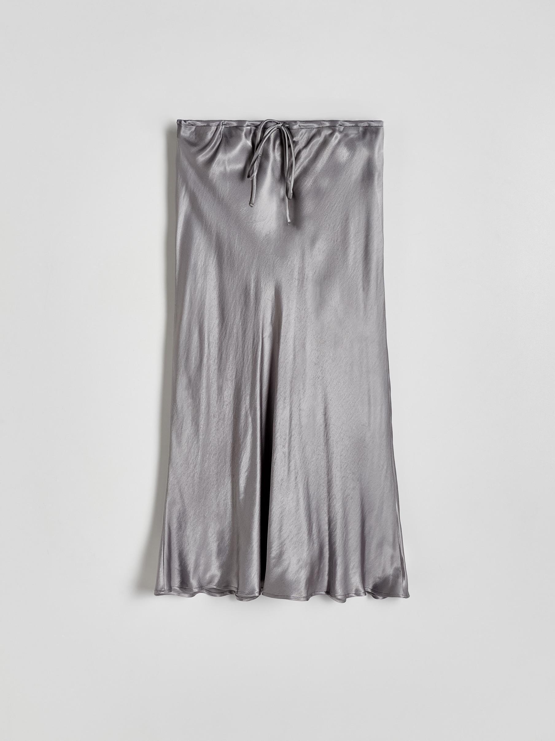 Grey Viscose Midi Skirt, , large image number 4