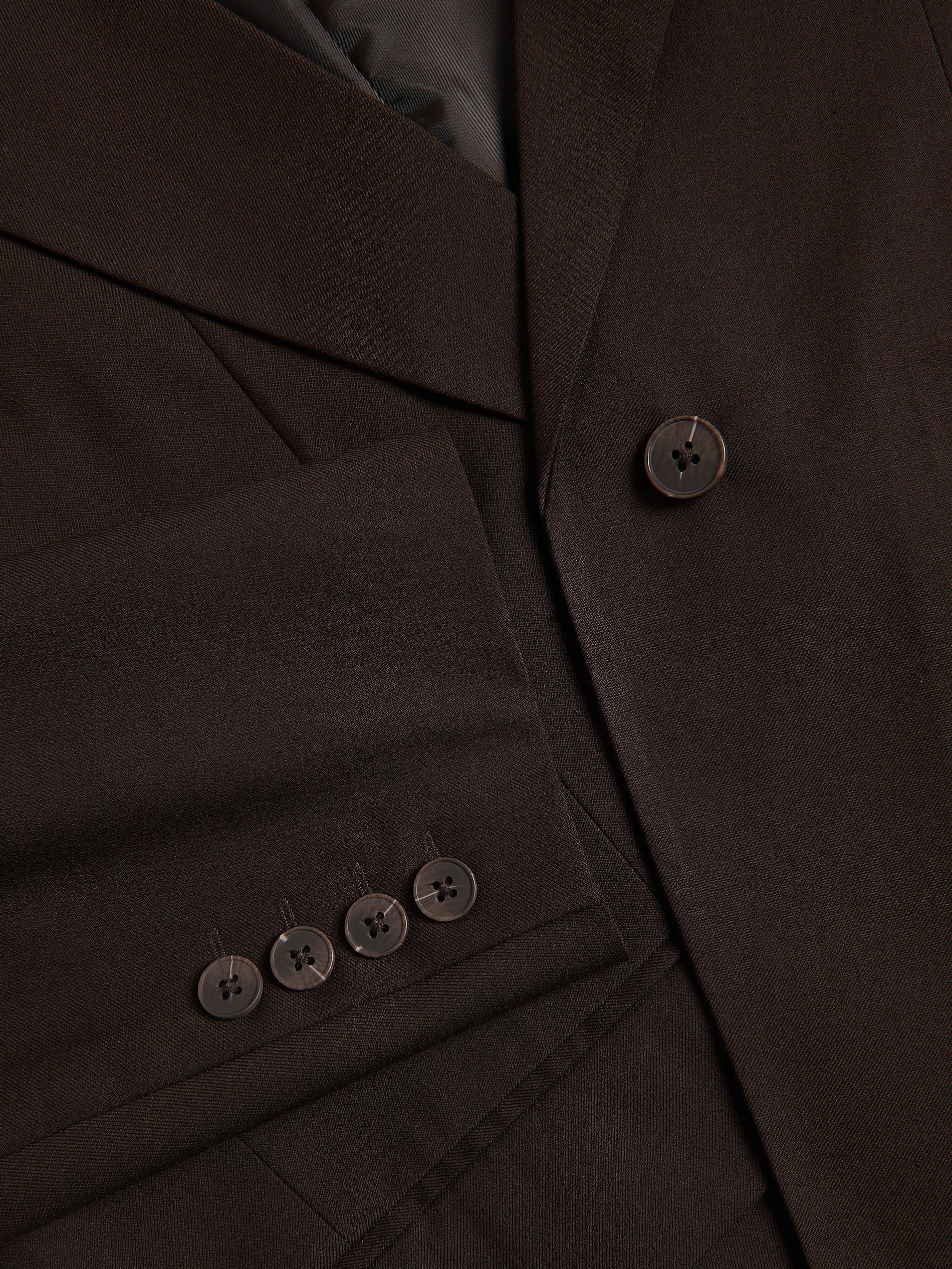 Brown Viscose Blend Blazer, Brown, large image number 5