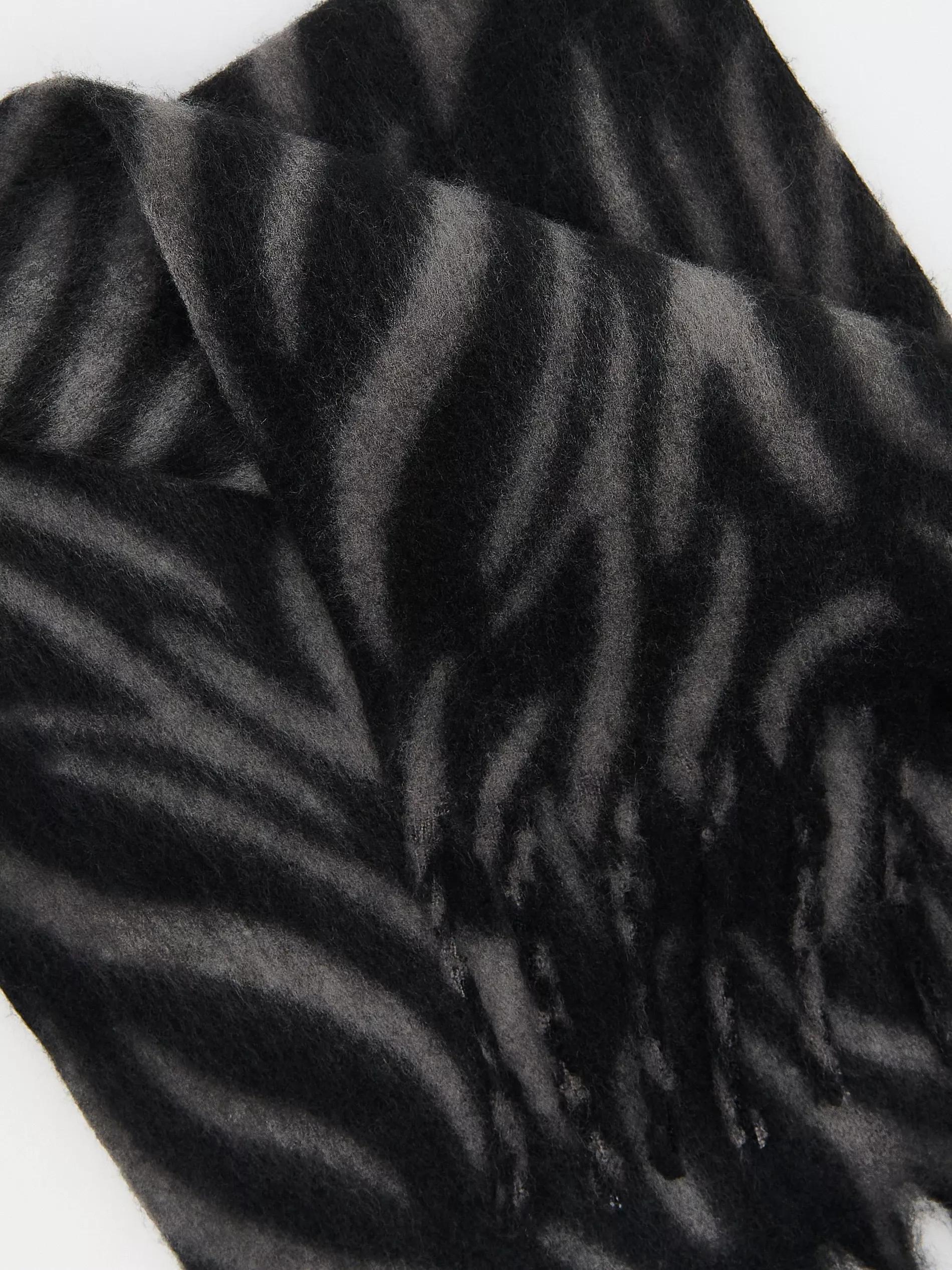 Grey Scarf With Fringes, Grey, large image number 3