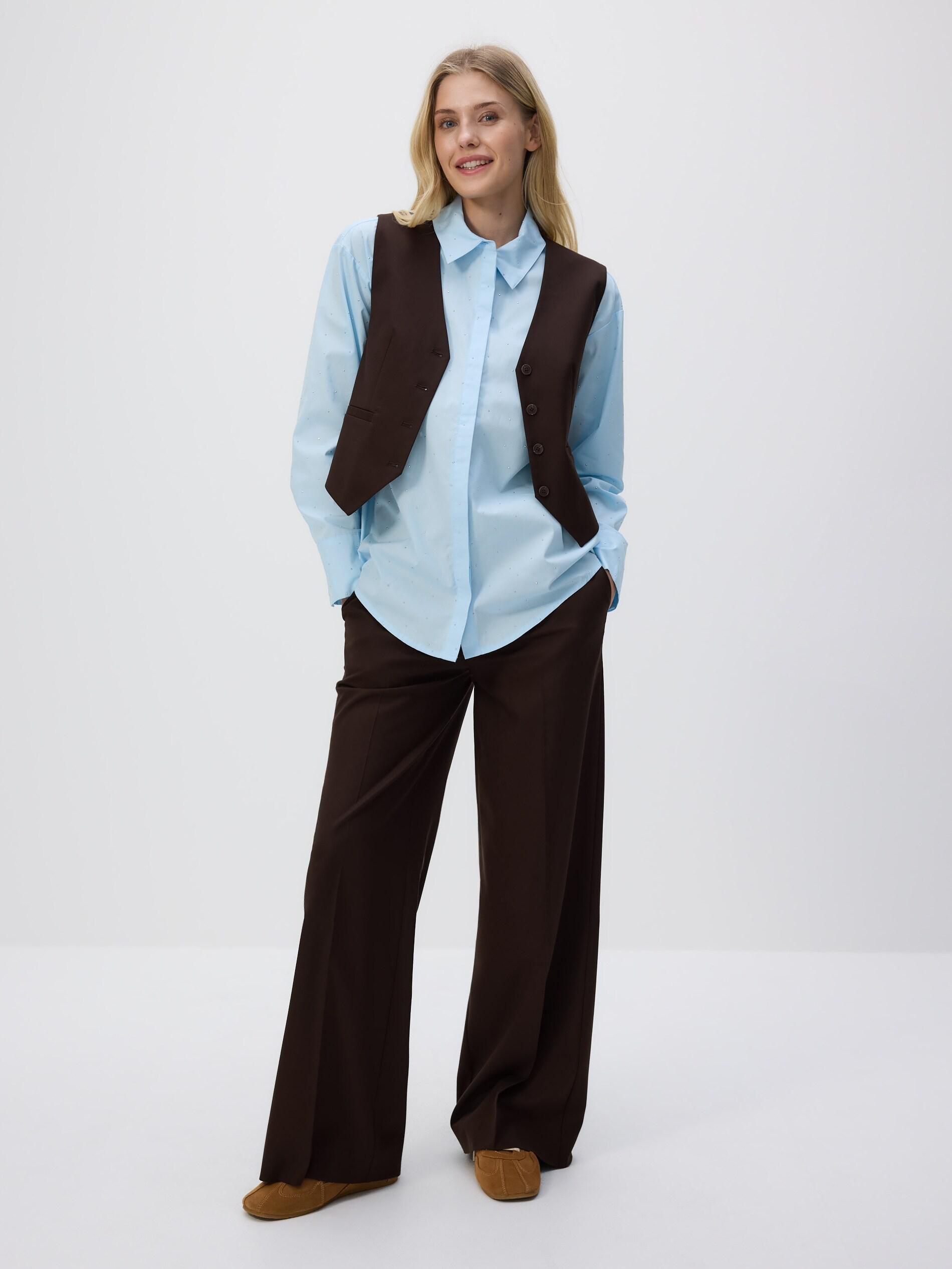 Brown Viscose Rich Suit Vest, Brown, medium