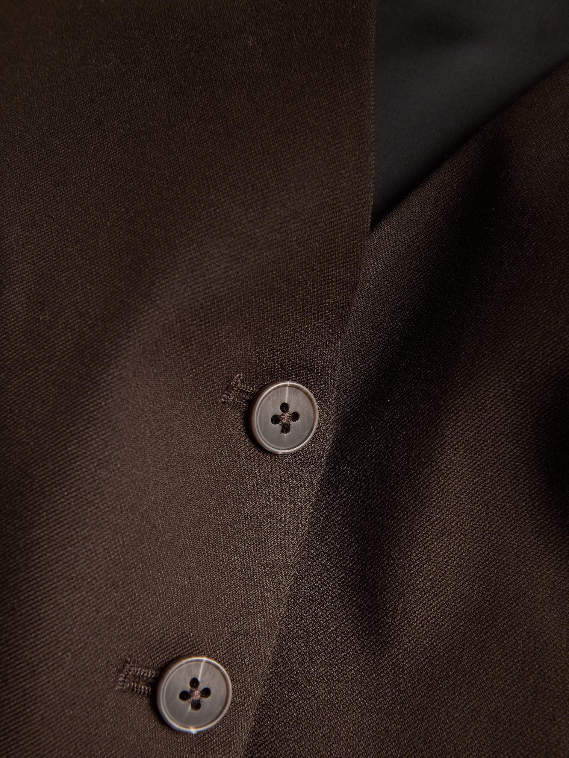 Brown Viscose Rich Suit Vest, Brown, large image number 5