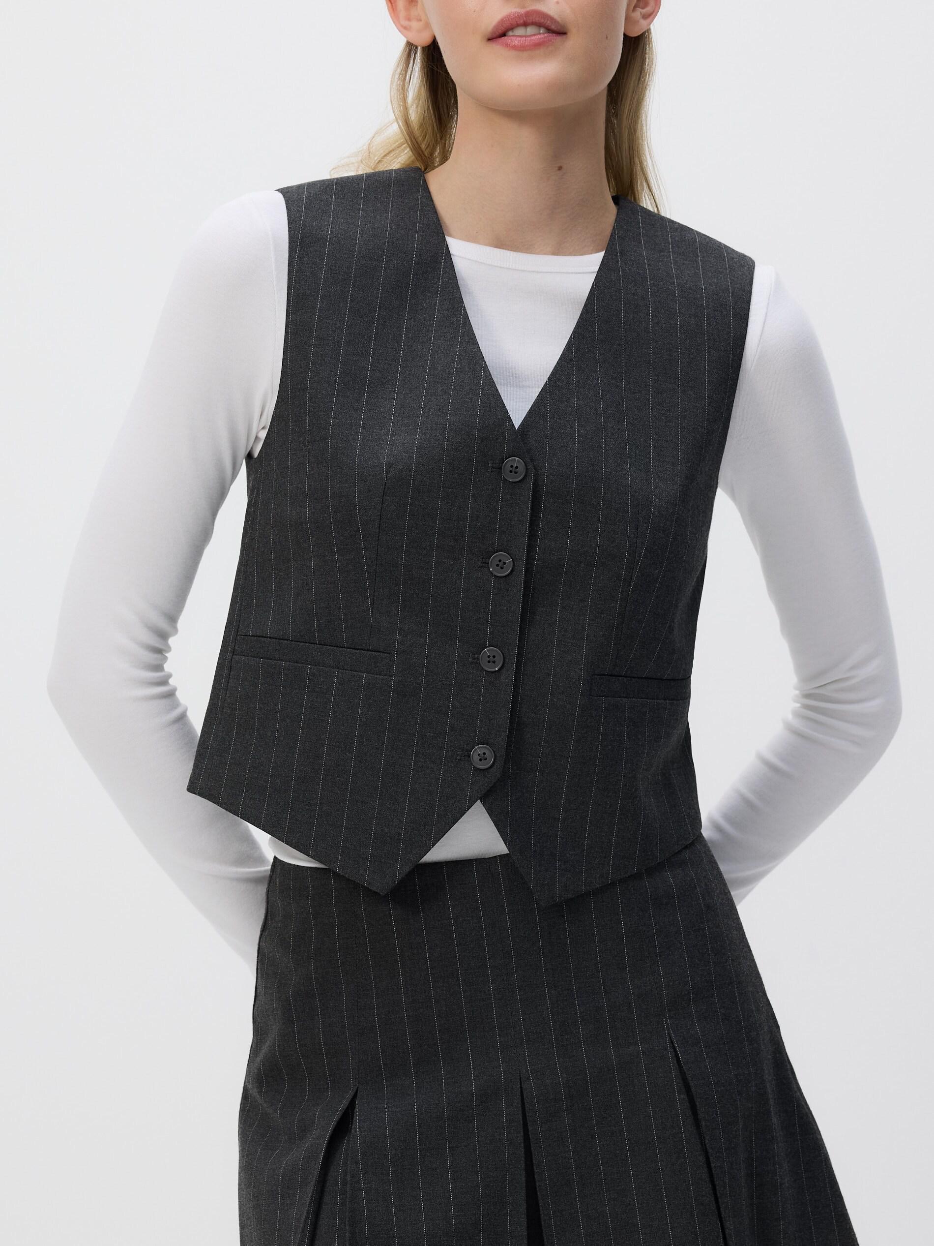 Grey Viscose Rich Suit Vest, Grey, medium