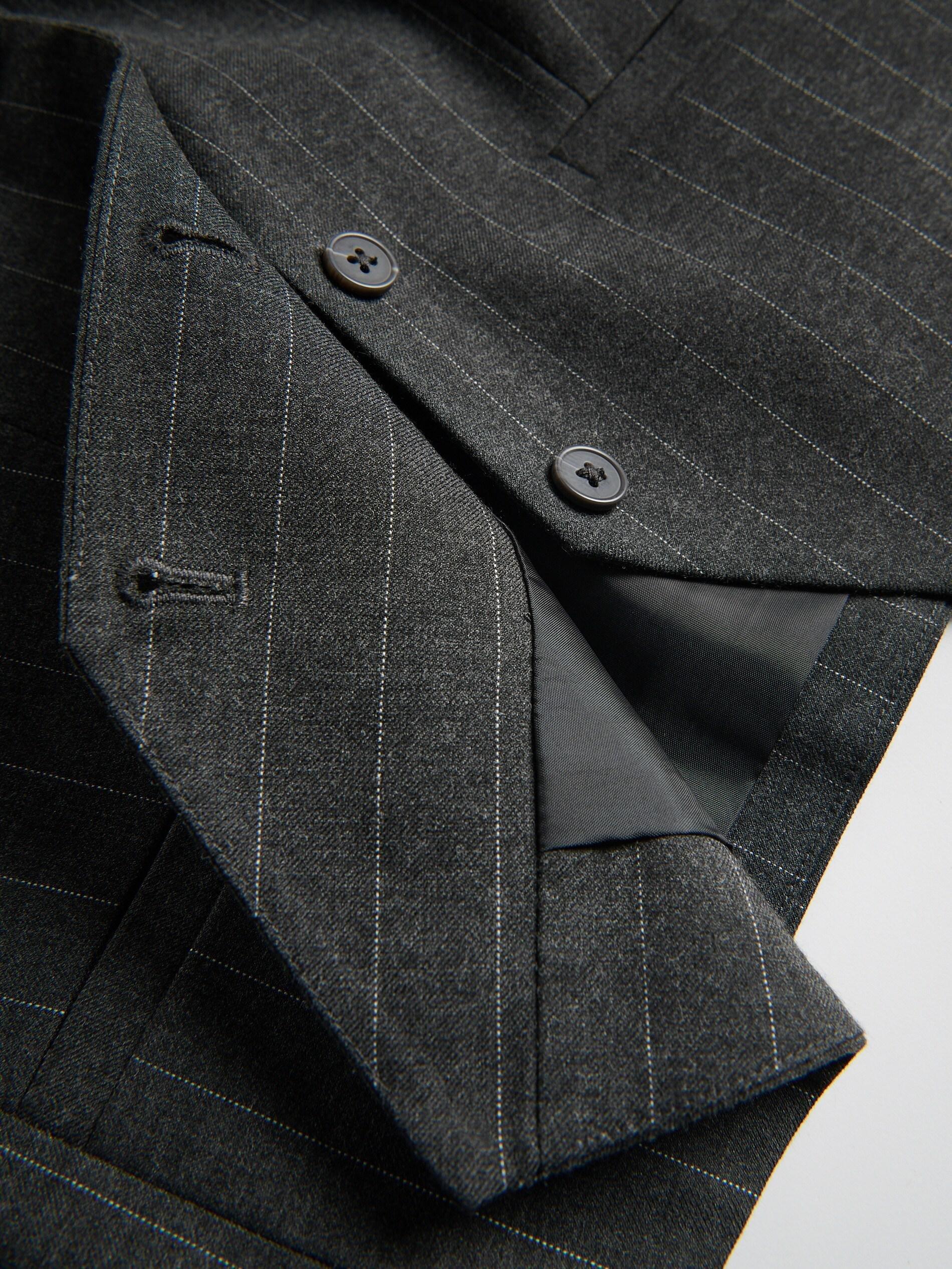 Grey Viscose Rich Suit Vest, Grey, large image number 4