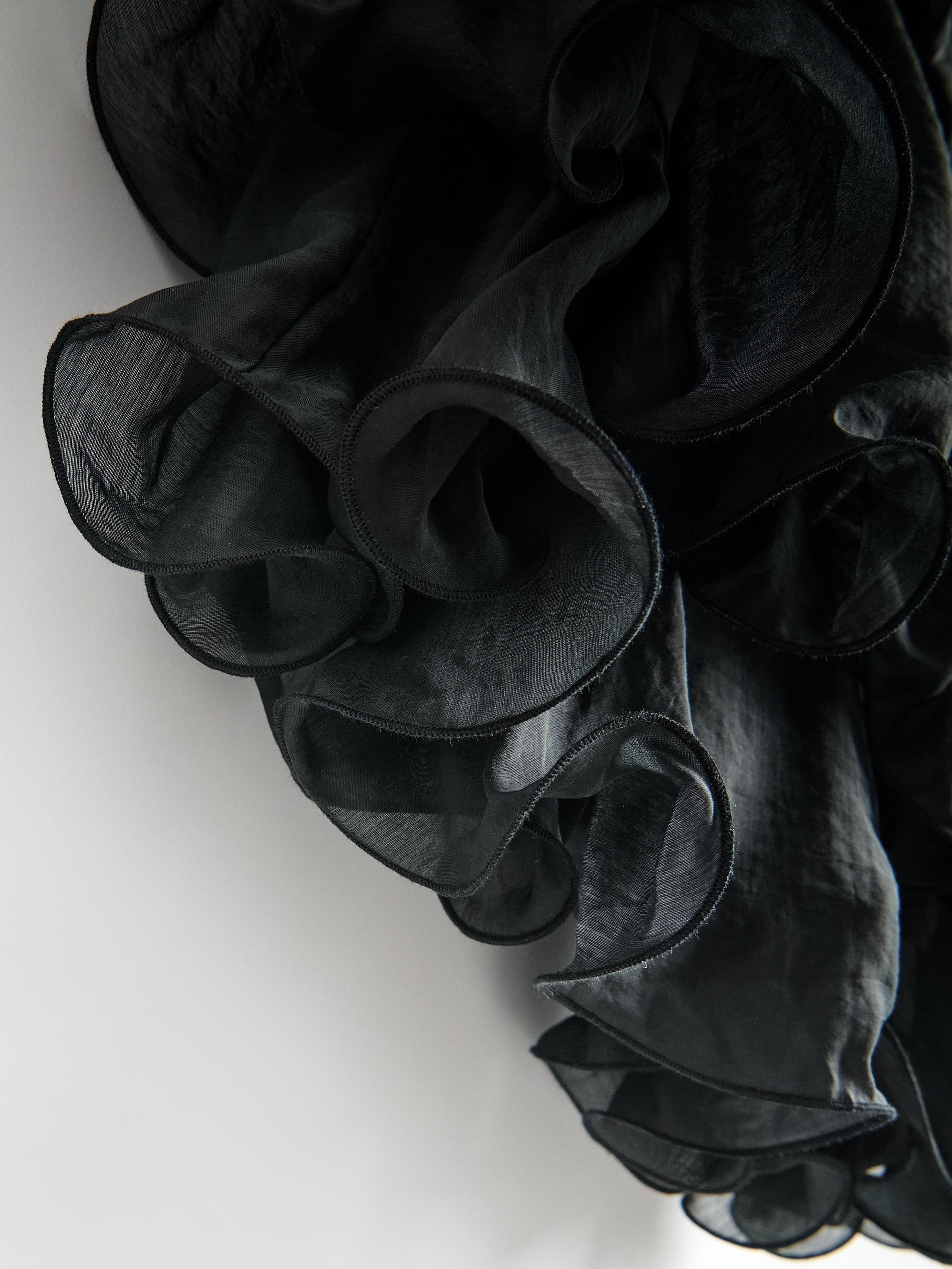 Black Mini Dress With Tie Detail, Black, large image number 5