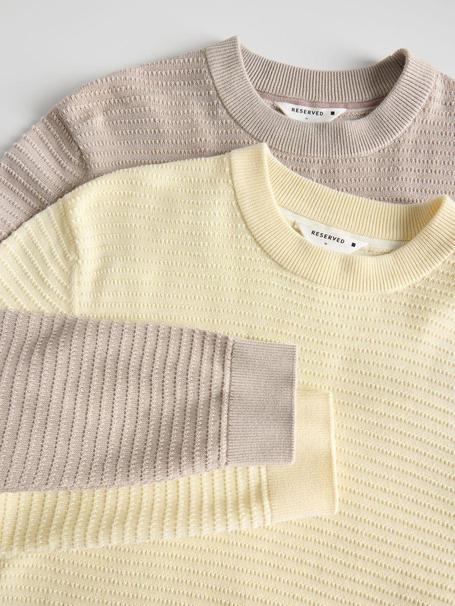 Beige Structured Sweater, , large image number 1