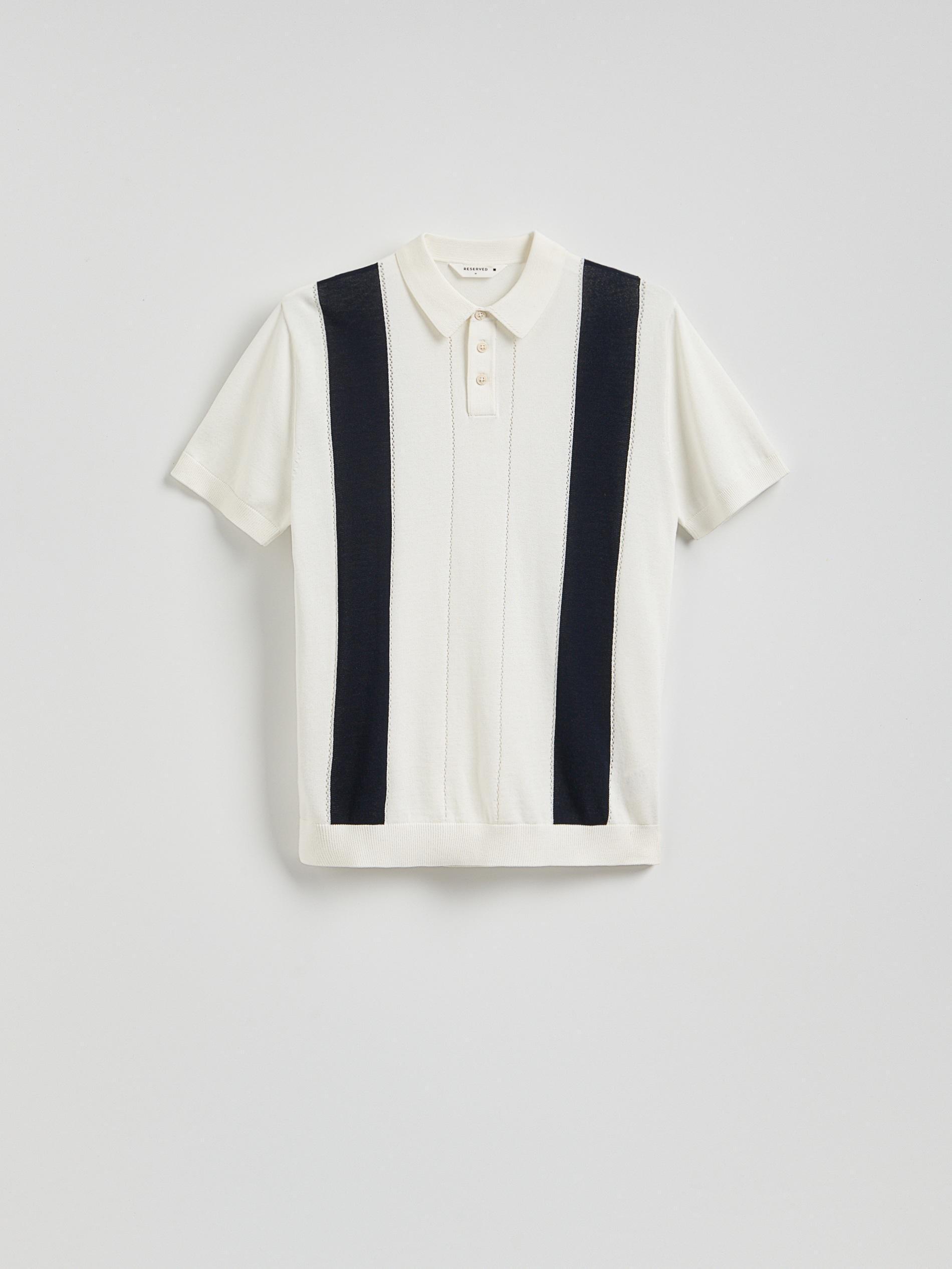 White Stripe Polo Jumper, , large image number 0