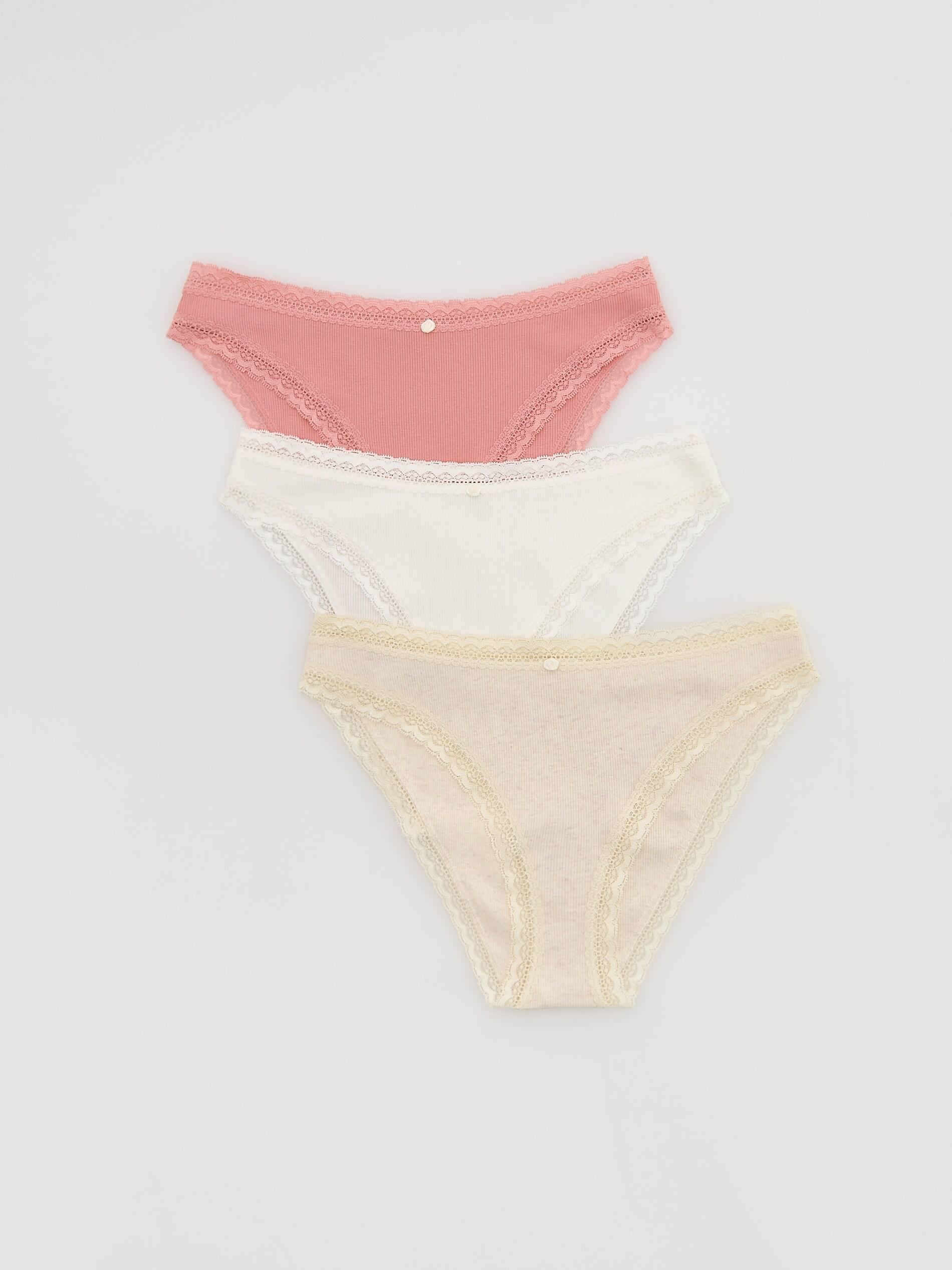 Pink Cotton Rich Briefs 3 Pack, Pink, medium