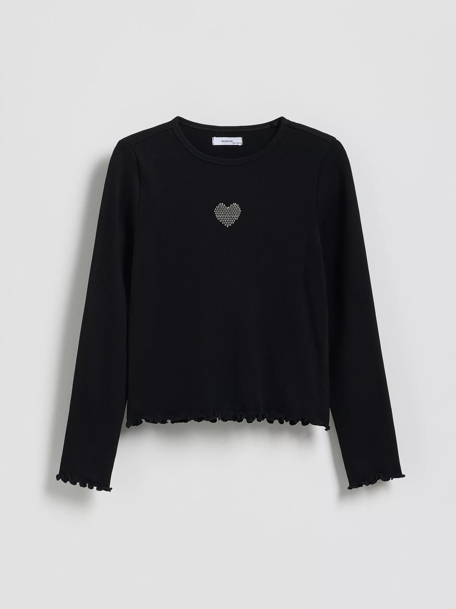 GIRLS` T-SHIR T BLACK, Black, medium