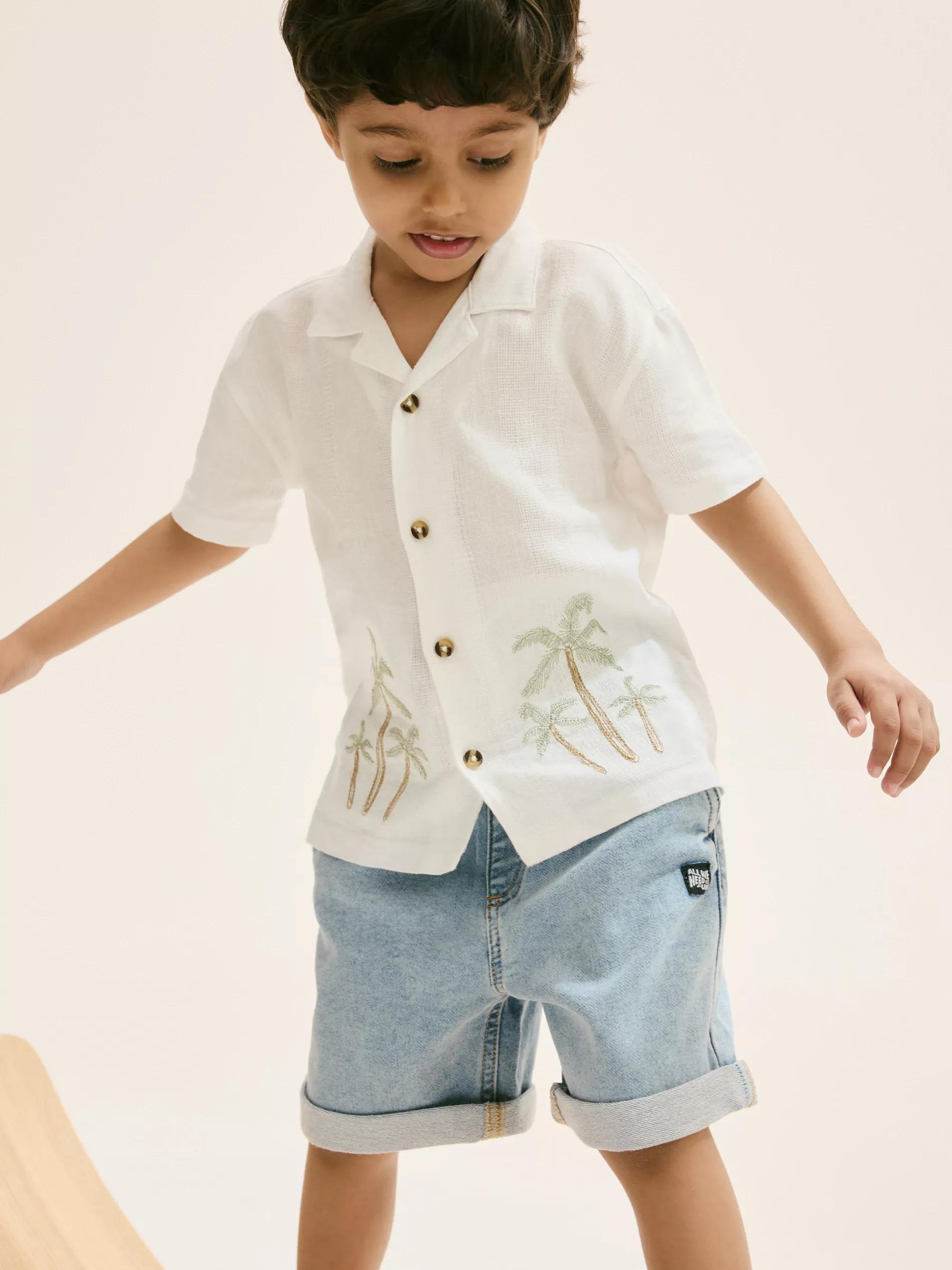 Blue Denim Shorts, , large image number 3