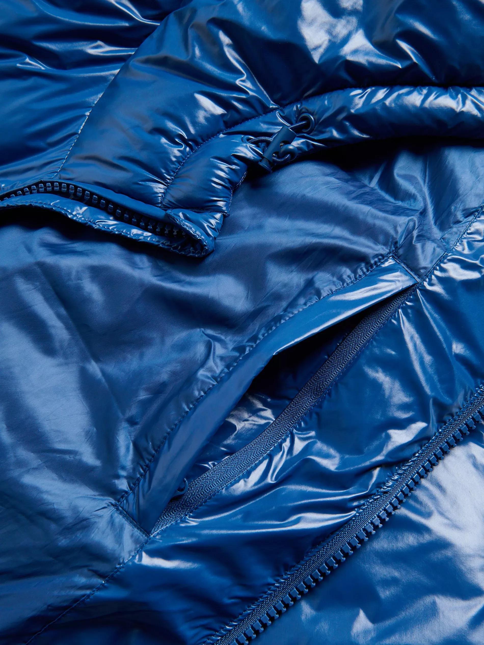 Blue Quilted Jacket With Hood, Blue, large image number 5