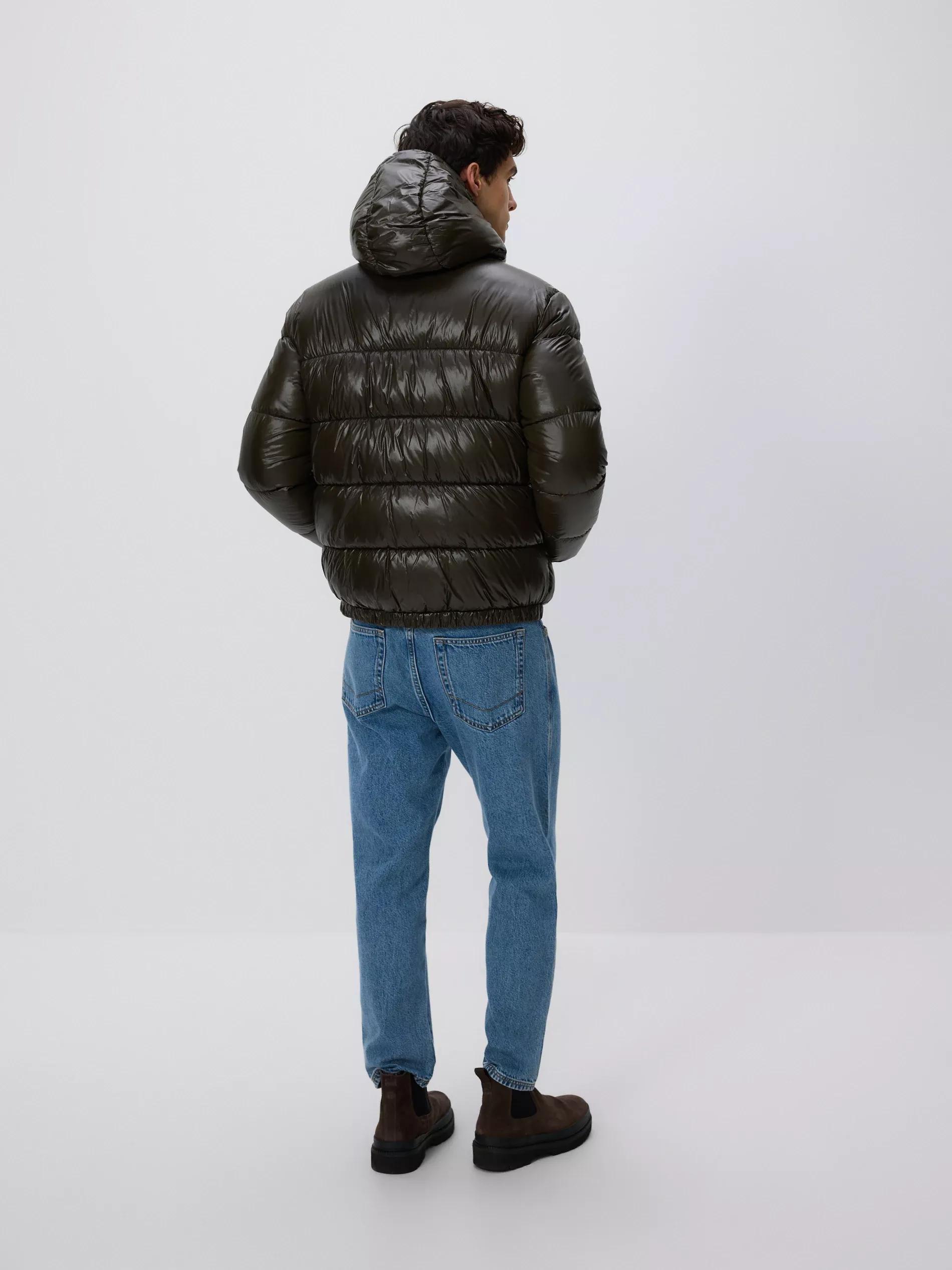 Brown Quilted Jacket With Hood, Khaki, large image number 3