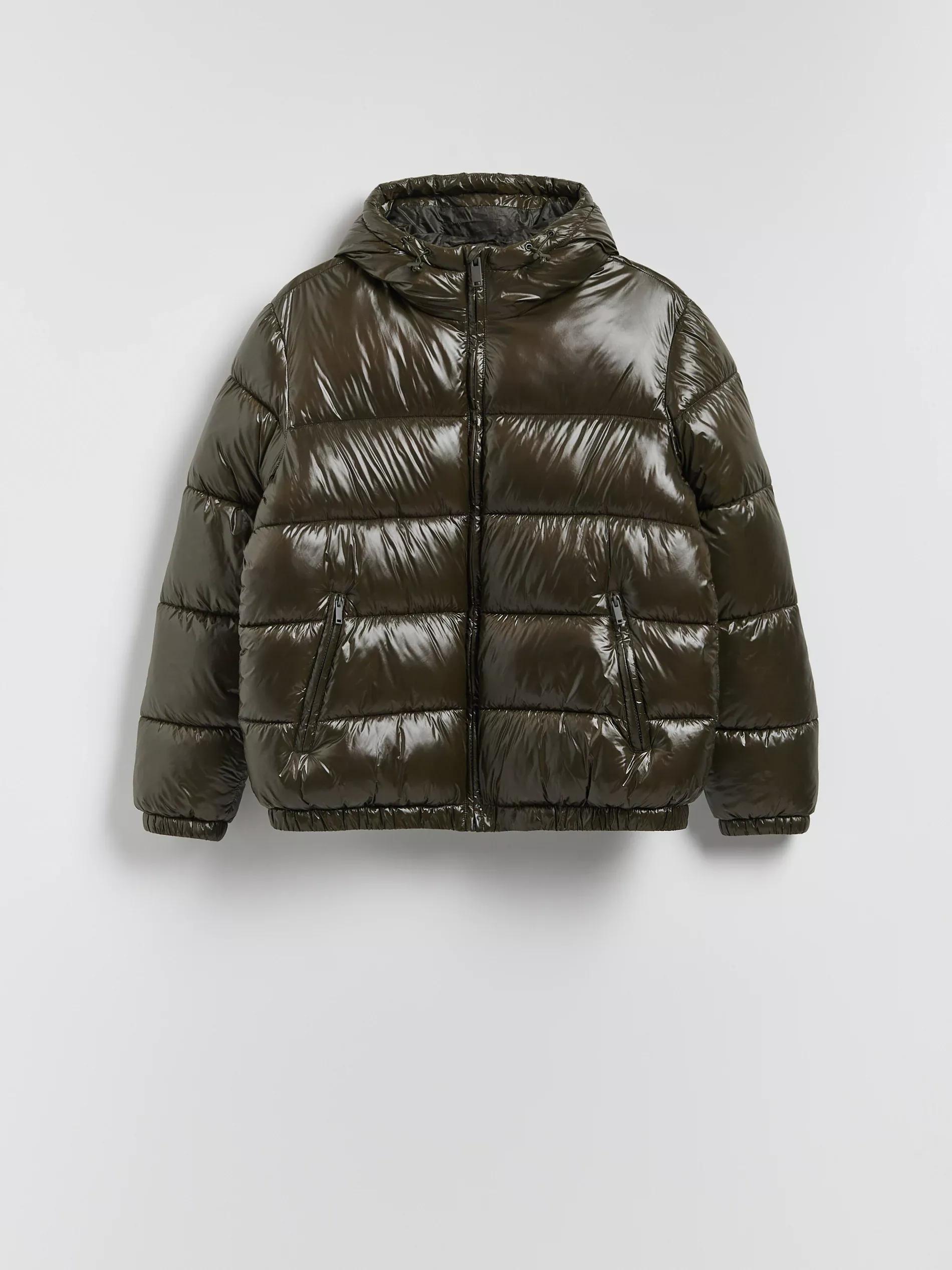 Brown Quilted Jacket With Hood, Khaki, large image number 4