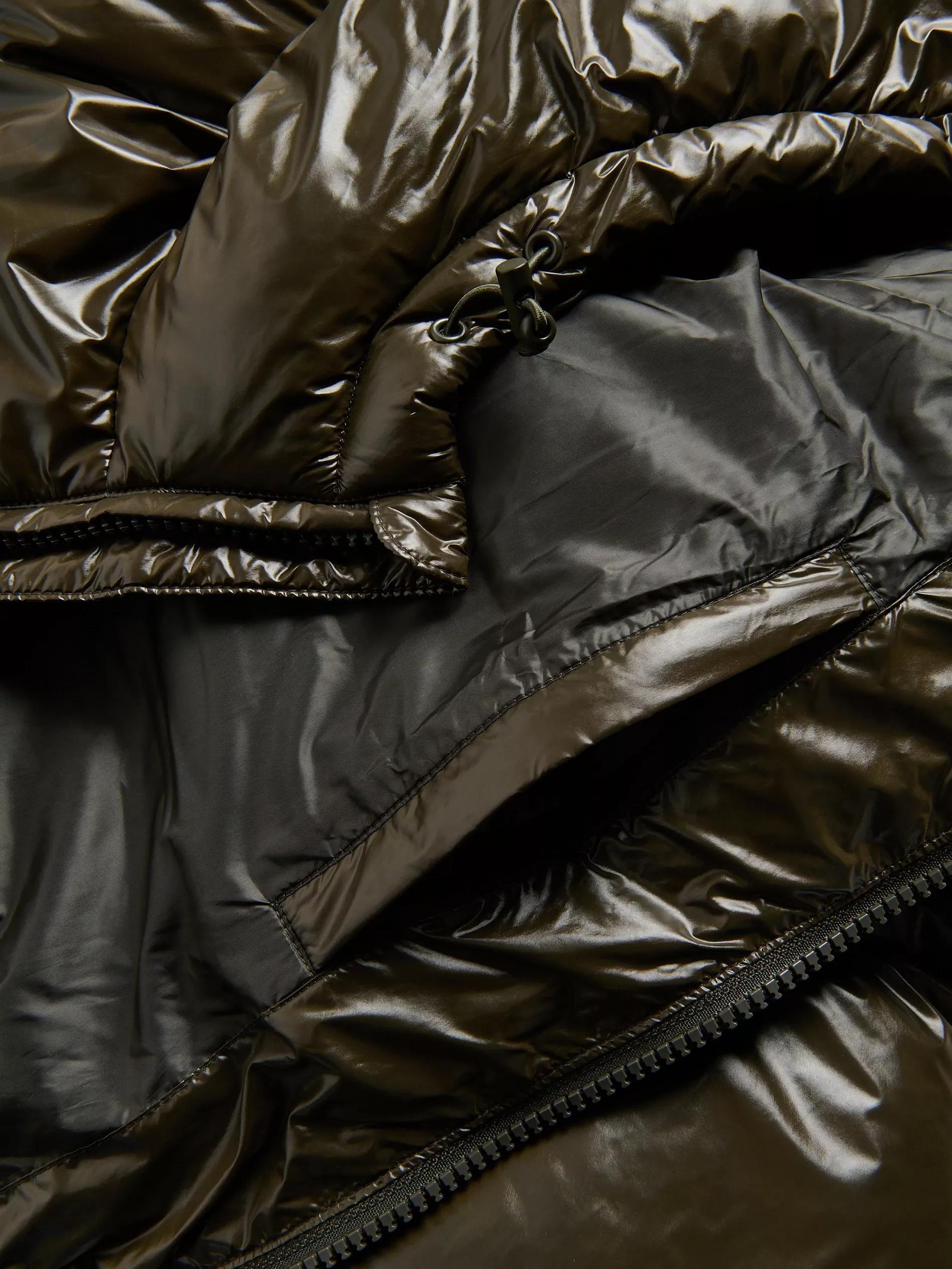 Brown Quilted Jacket With Hood, Khaki, large image number 5