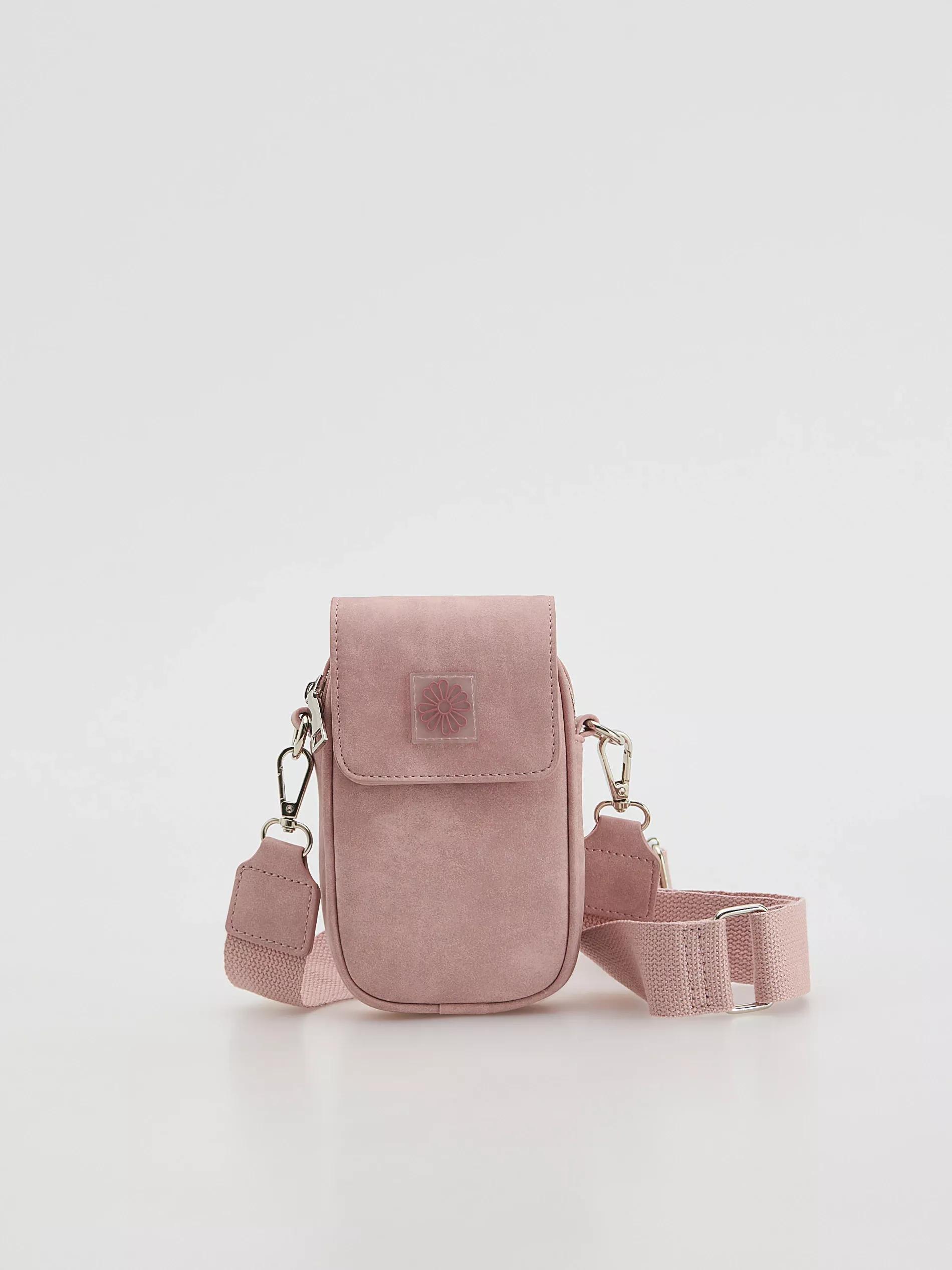 Pink Small Faux Leather Bag, Pink, medium