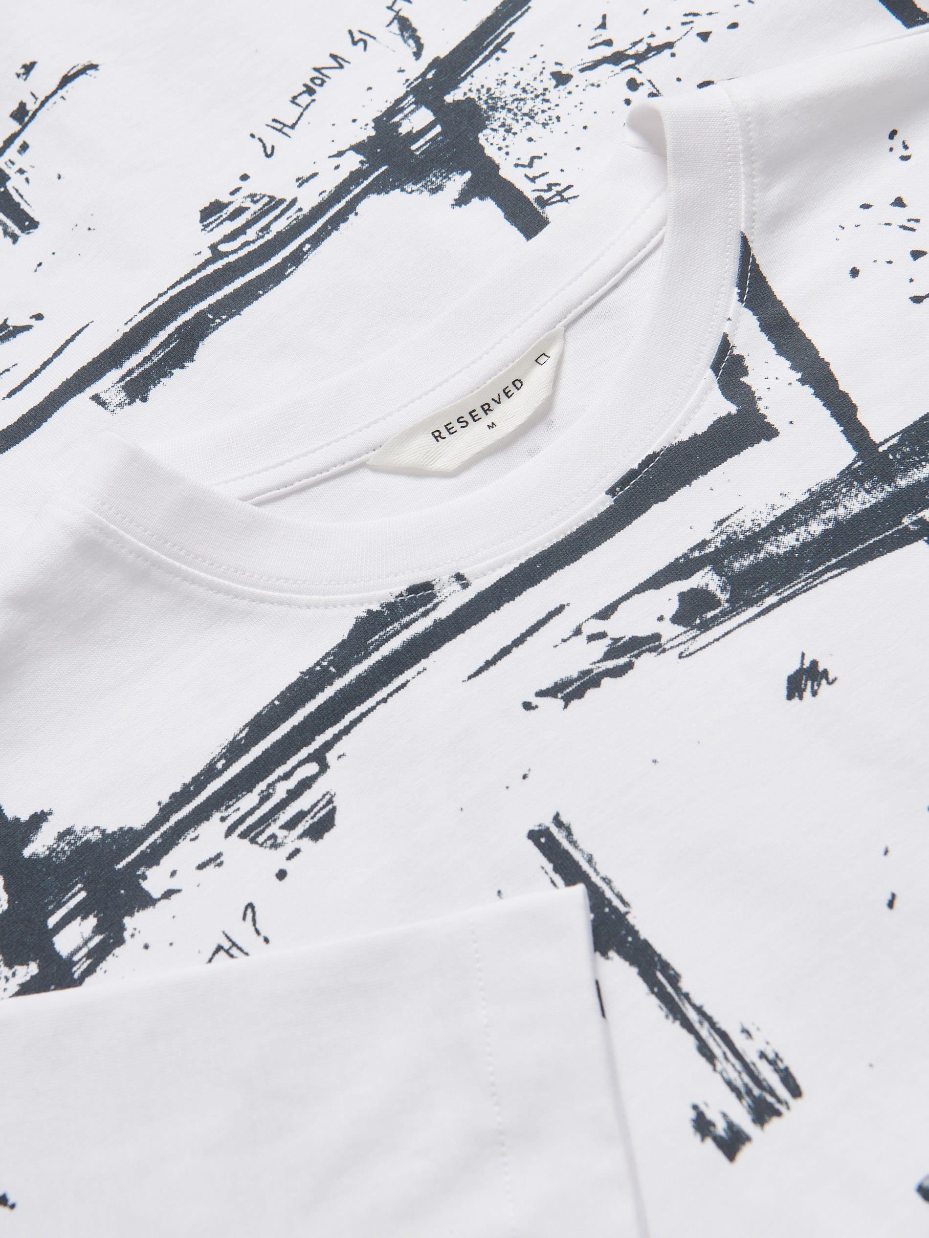 WHITE Comfort fit T-shirt with print, White, large image number 1