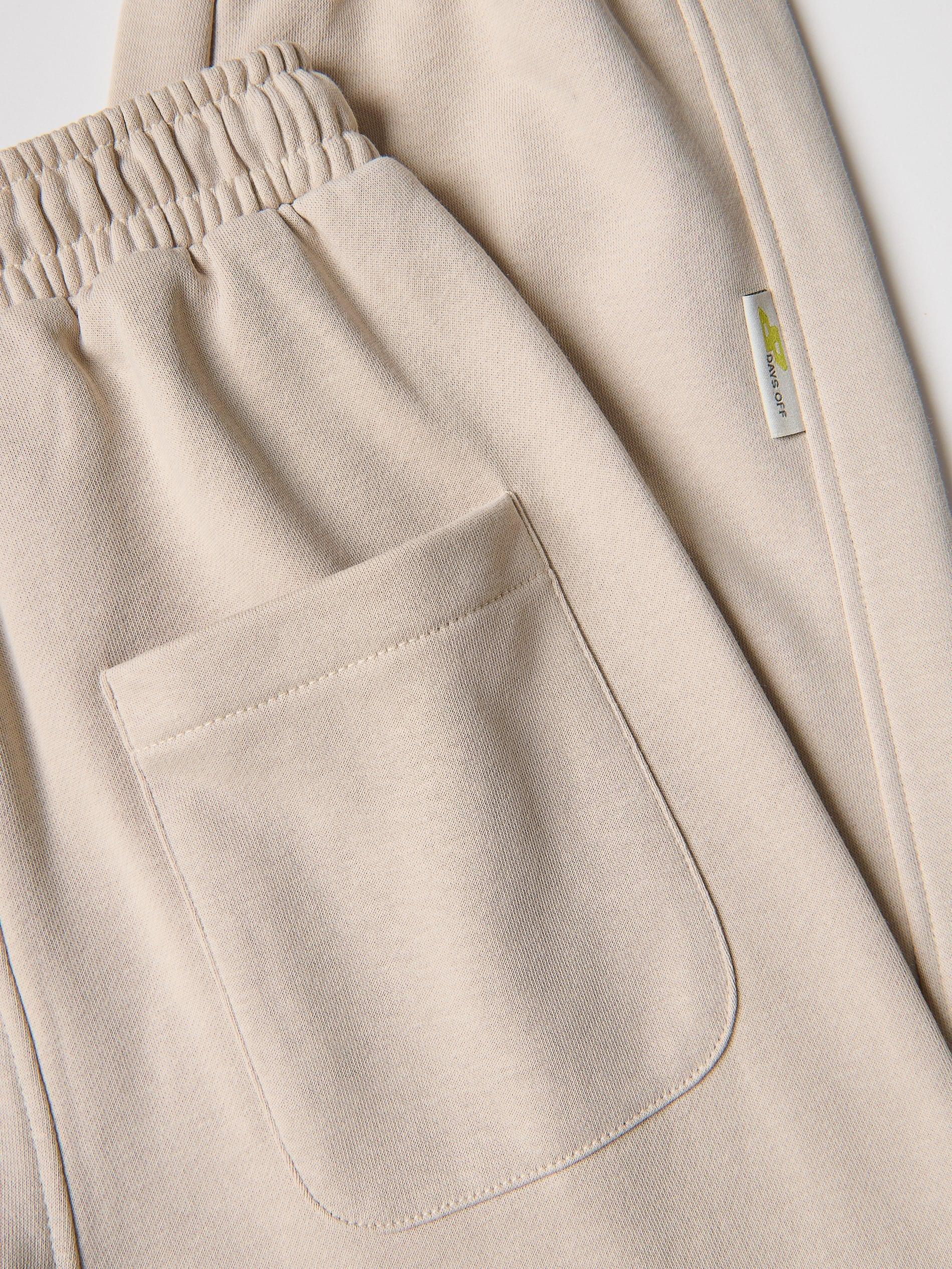 Beige Cotton Joggers, Ivory, medium