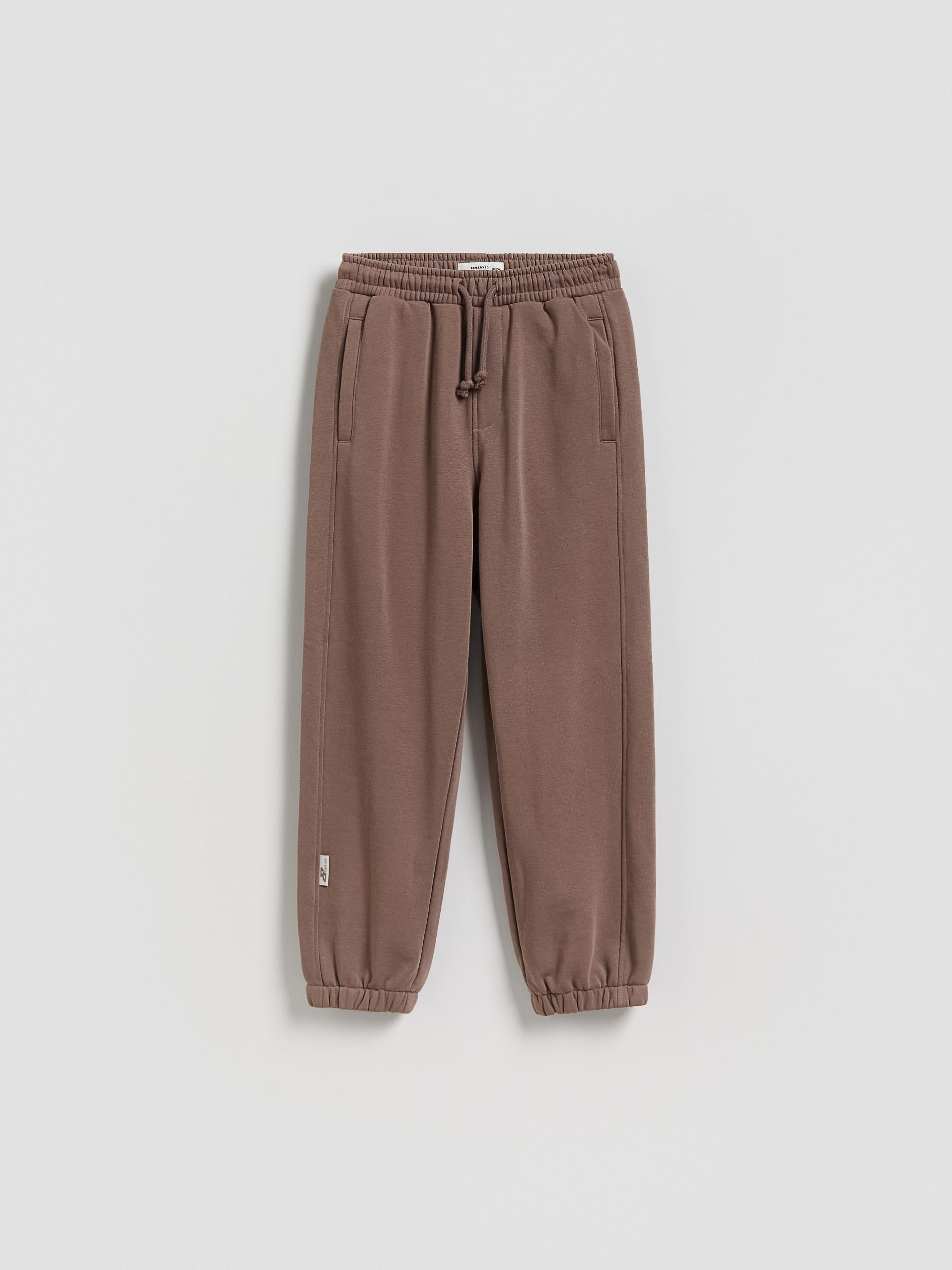 Brown Cotton Joggers, Brown, large image number 0
