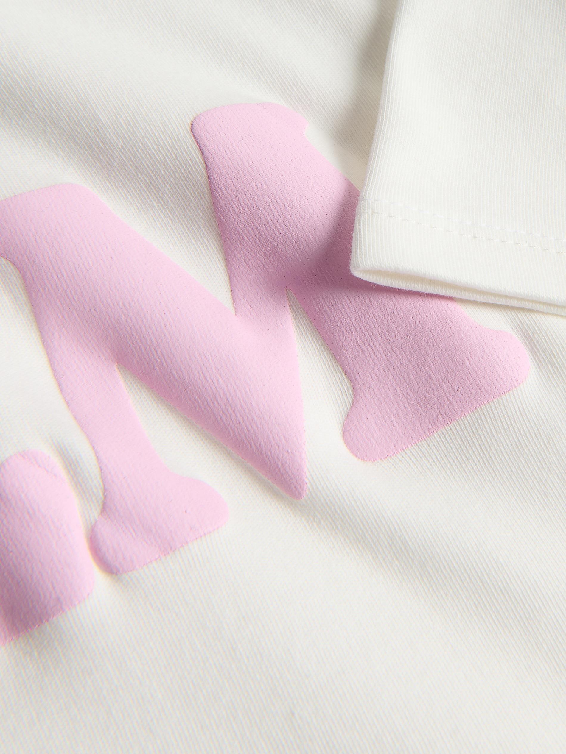 Cream Loose T-Shirt With Print, Ivory, large image number 5