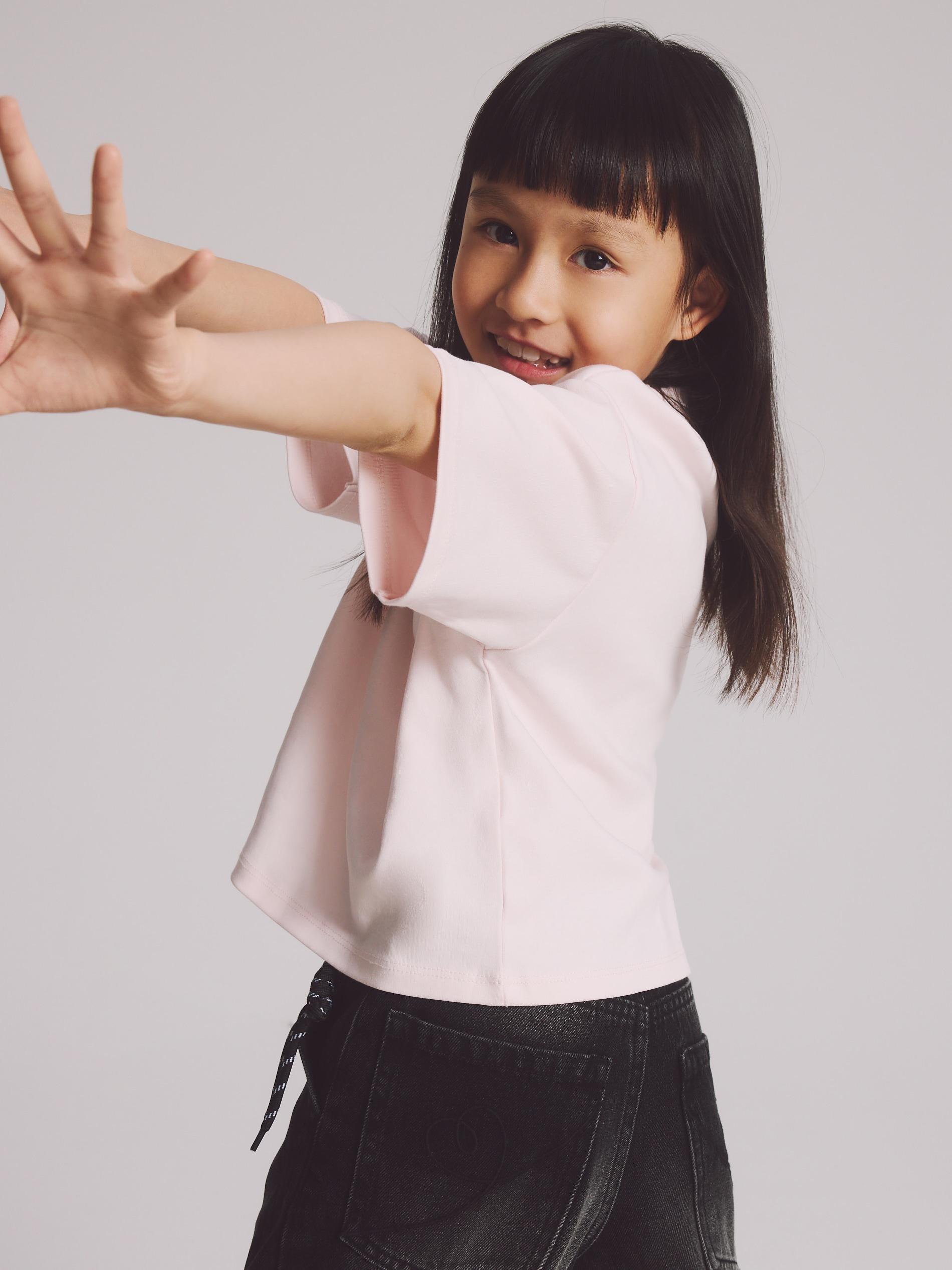 Pink Loose T-Shirt With Print, Pink, medium