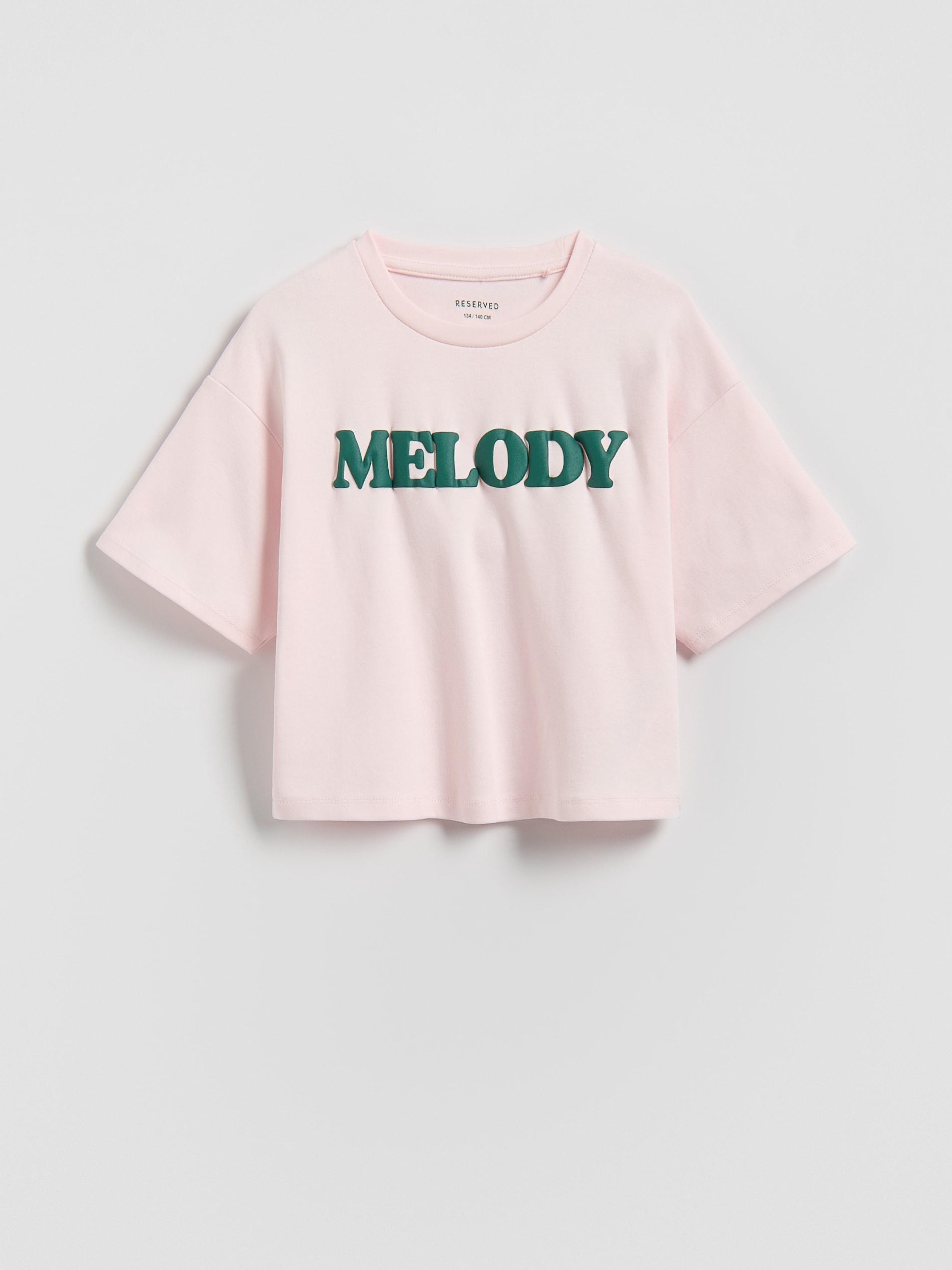 Pink Loose T-Shirt With Print, Pink, medium