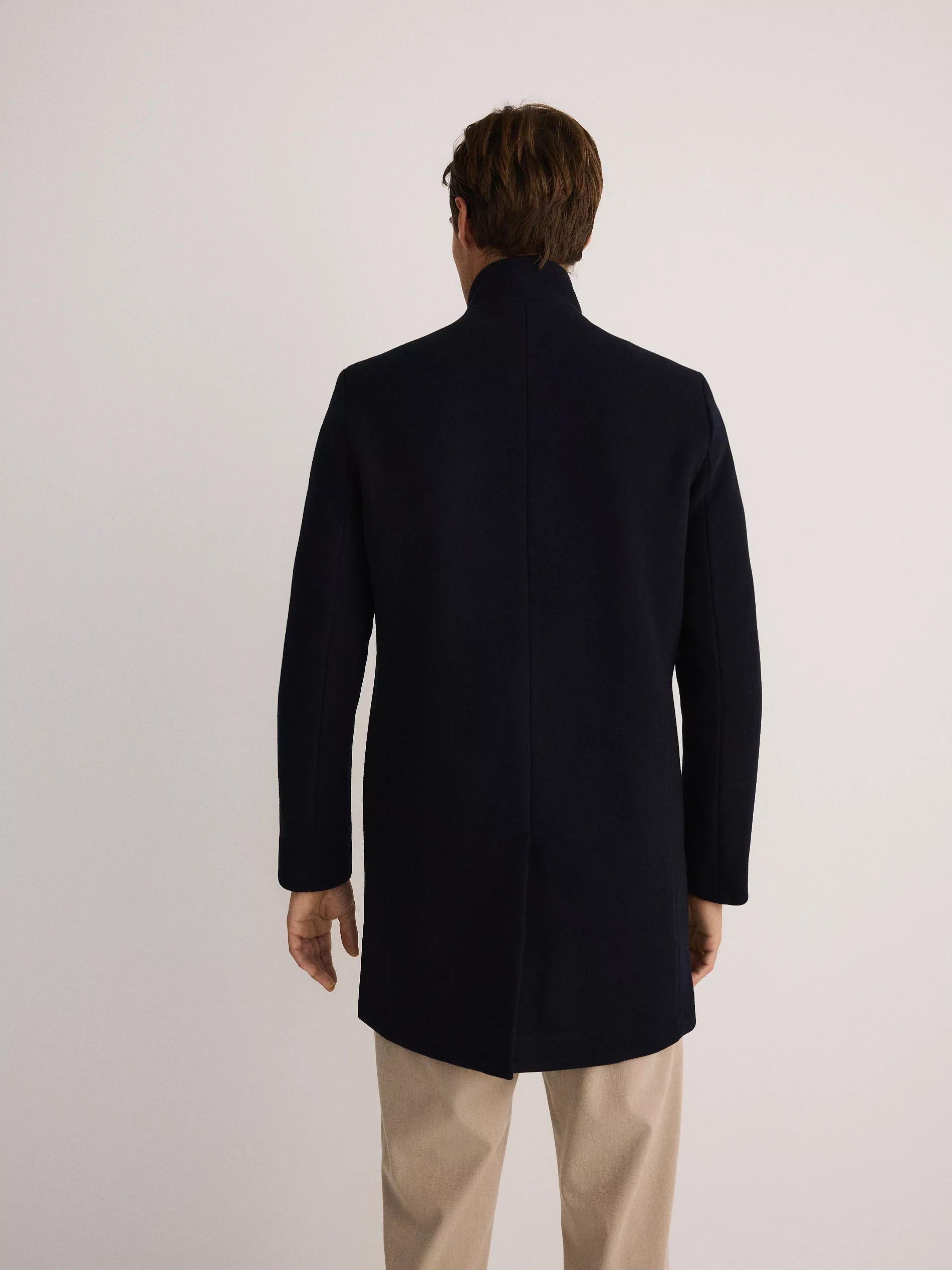 Navy Coat With Added Wool, , large image number 3