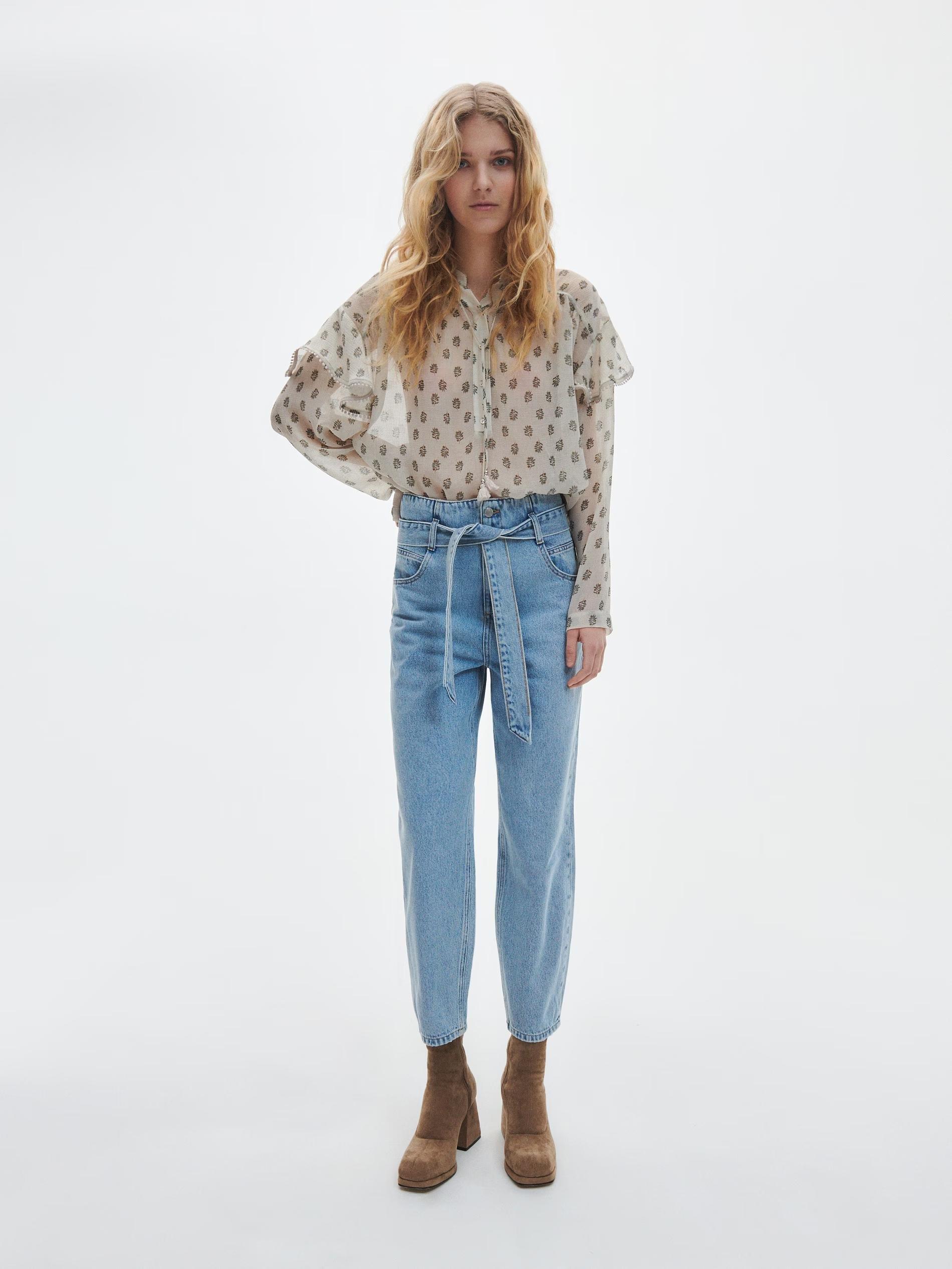 Beige Shirt With Frill Detail, , large image number 0