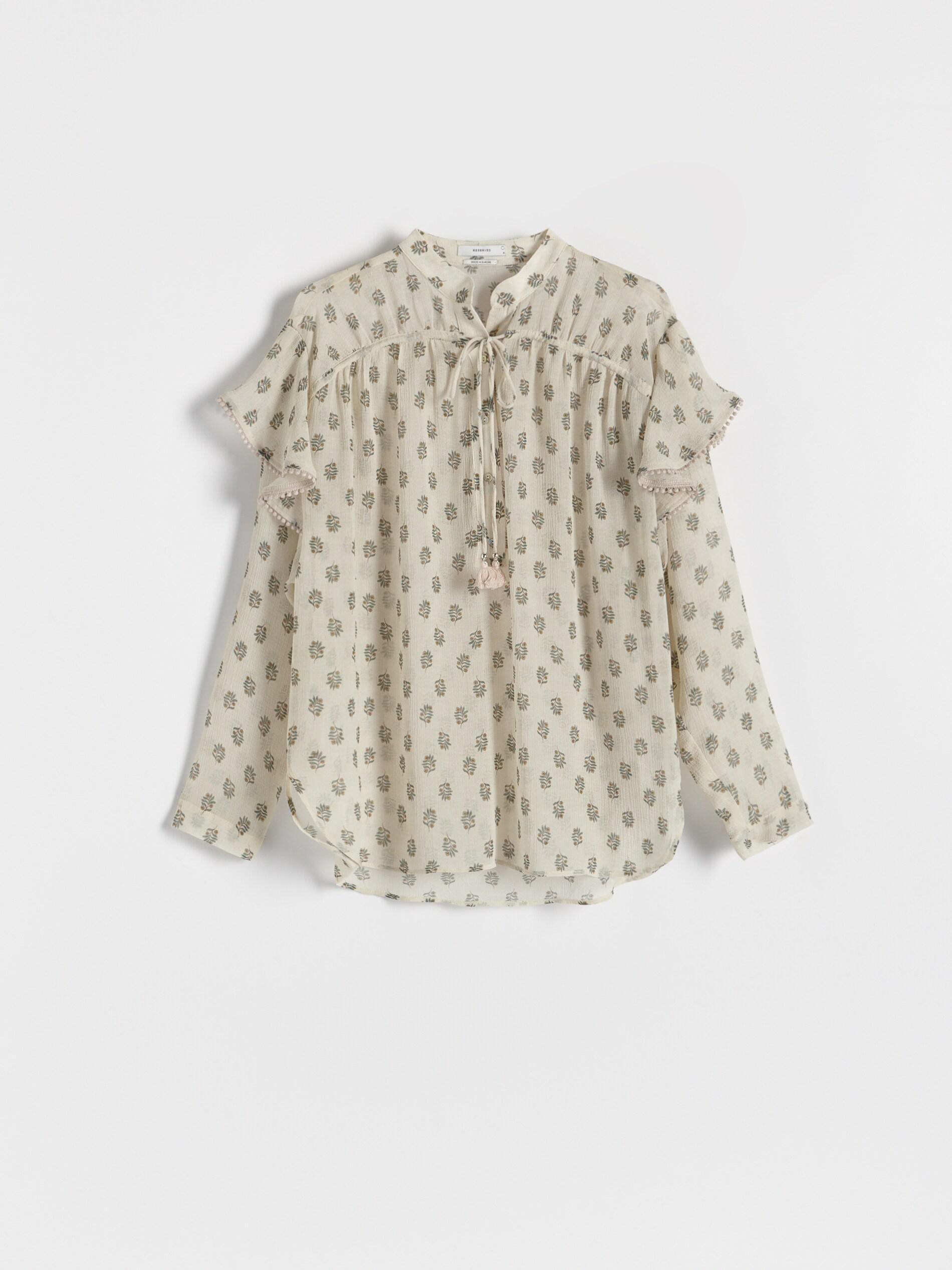 Beige Shirt With Frill Detail, , large image number 3