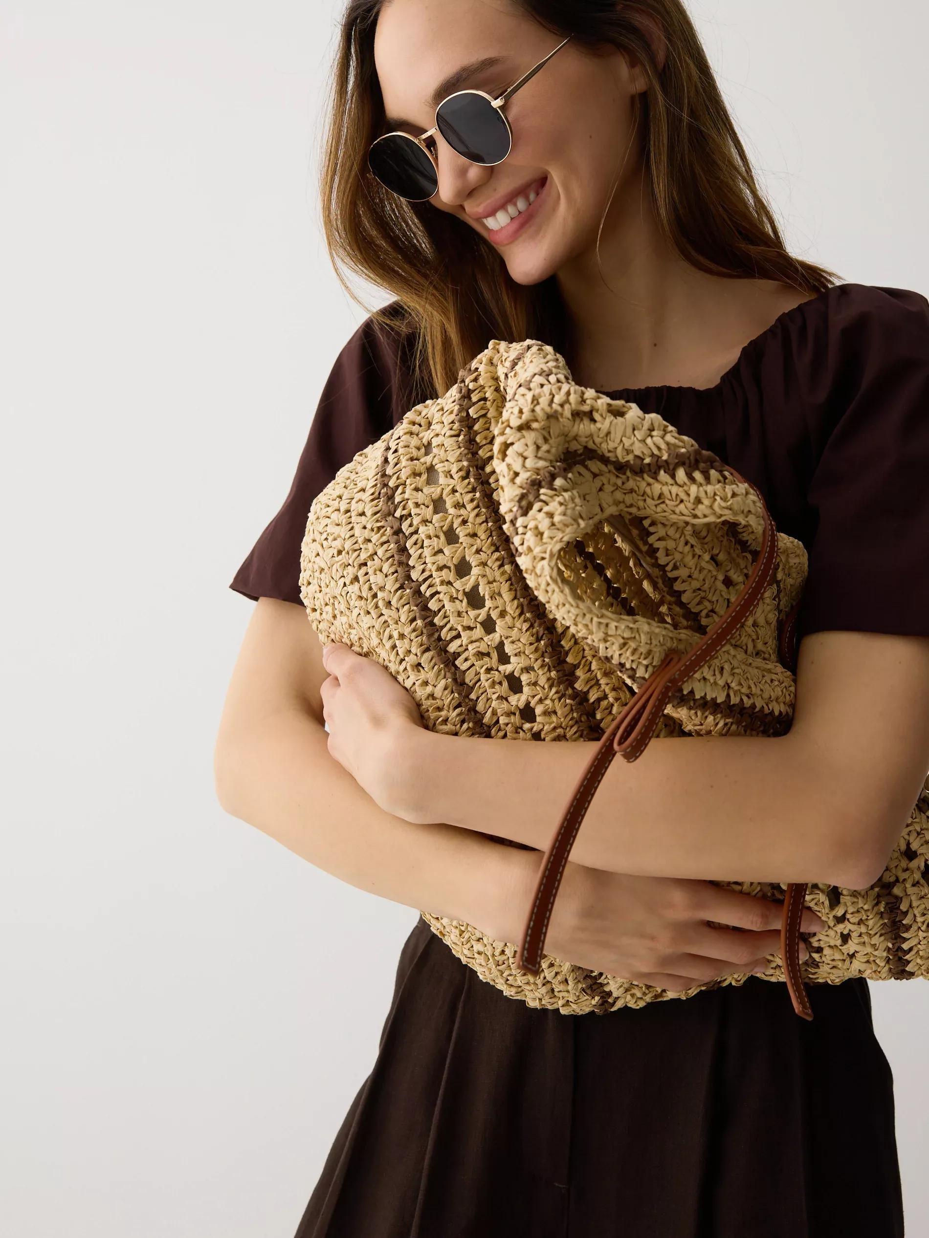 Multicolour Woven Shopper Bag, Multicolor, large image number 2